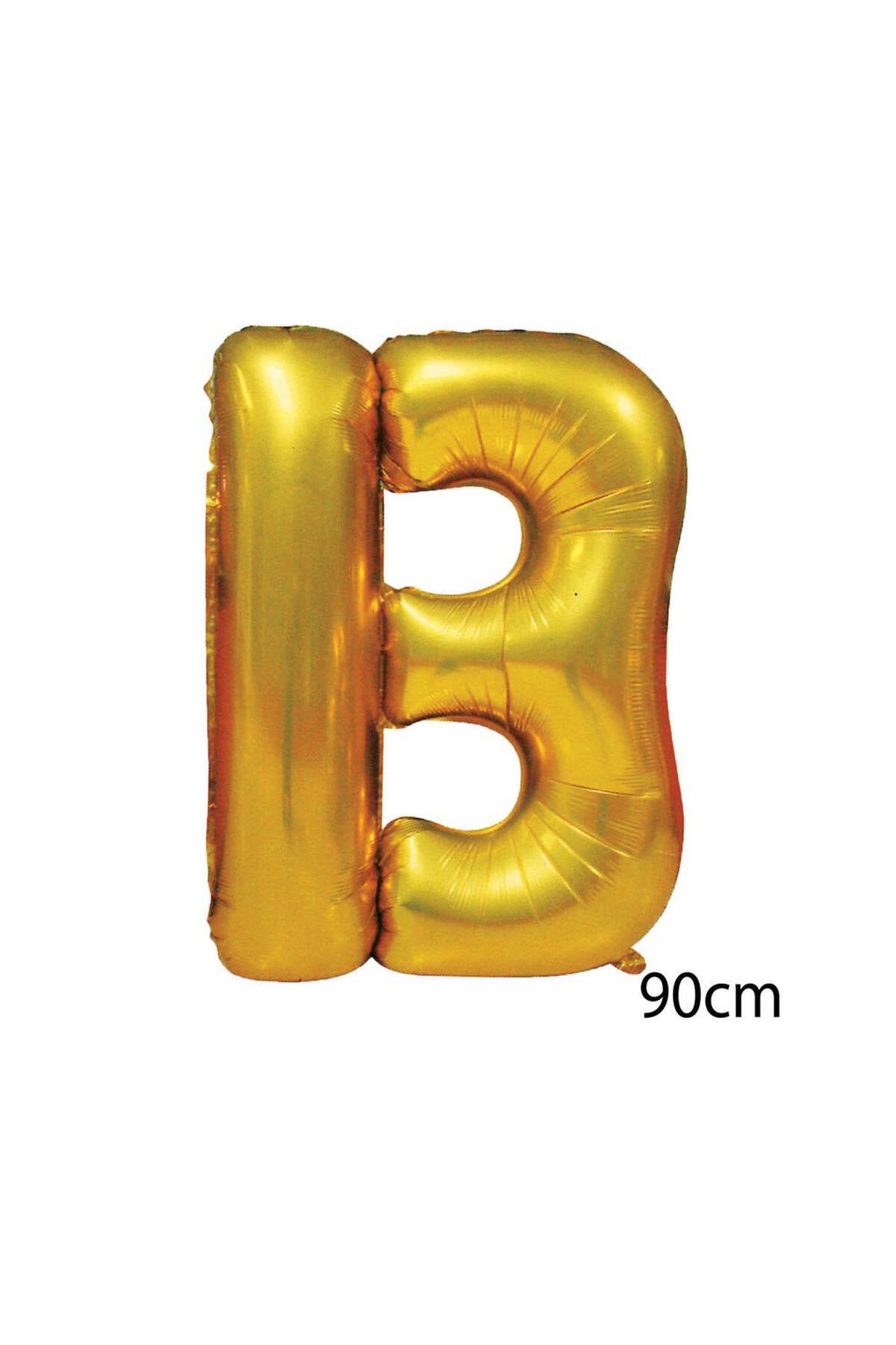 ZERO LAND - 40 inç B Harfi Folyo Balon Gold 100 cm YKTSN
