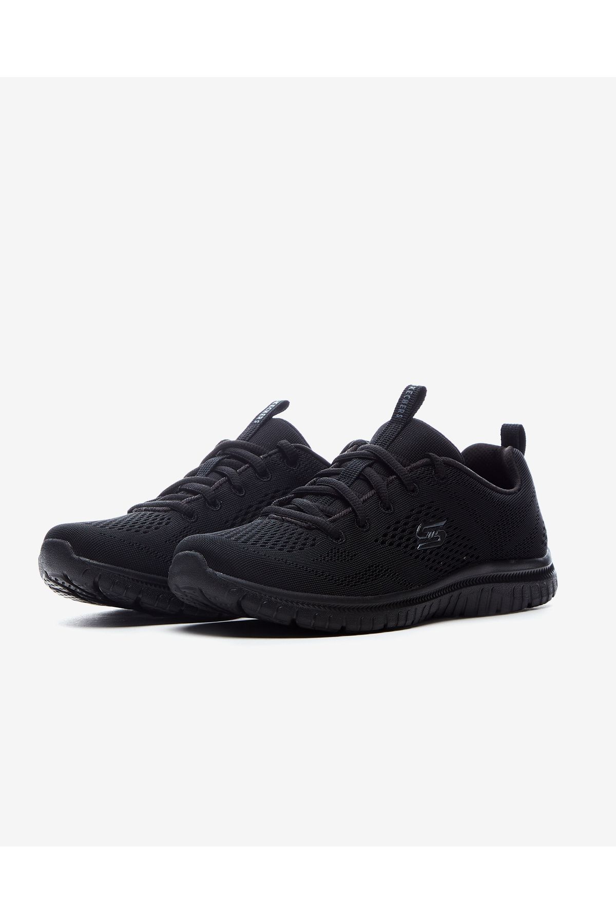 کفش دو و تمرین مشکی زنانه فضیلت ورزشی سیاه سفید 104412 BBK Skechers