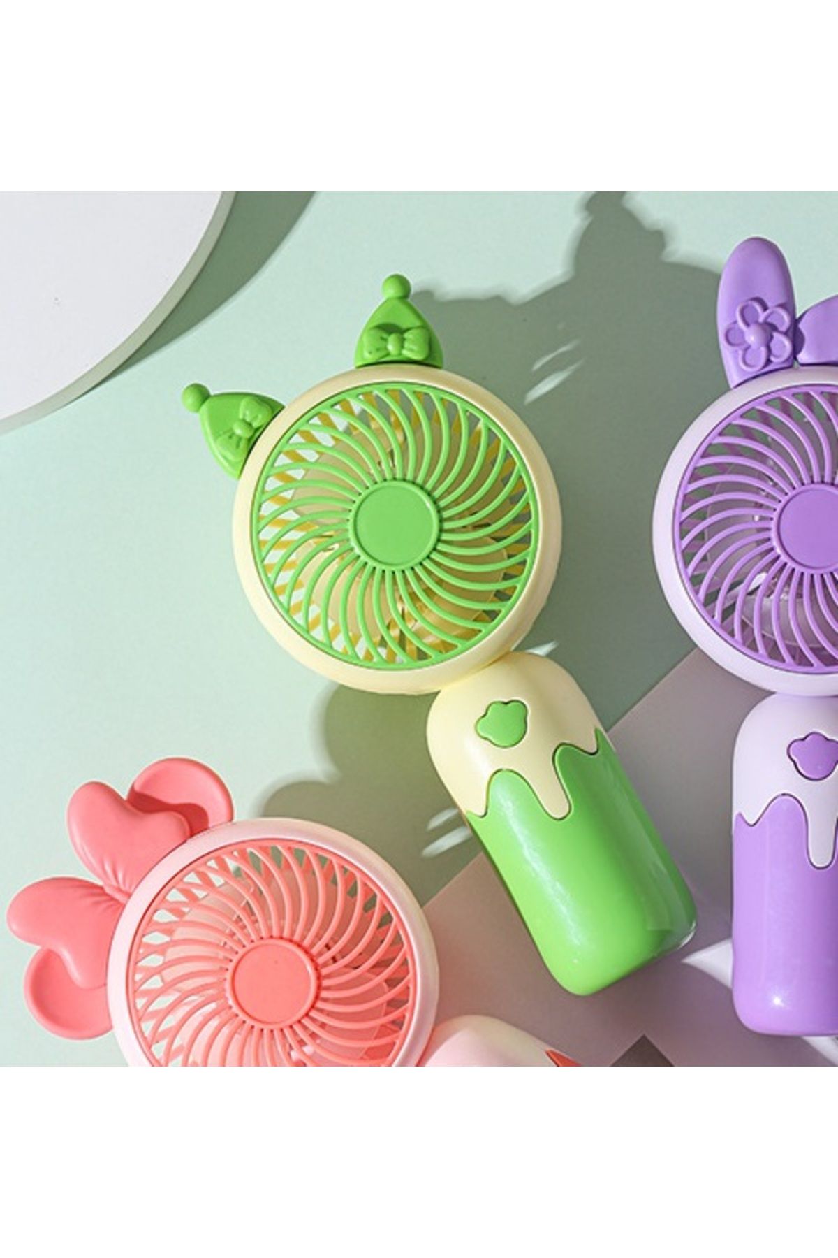 Livava Kulaklı Mini Fan, Şarj Edilebilir, Yeşil, 15x8