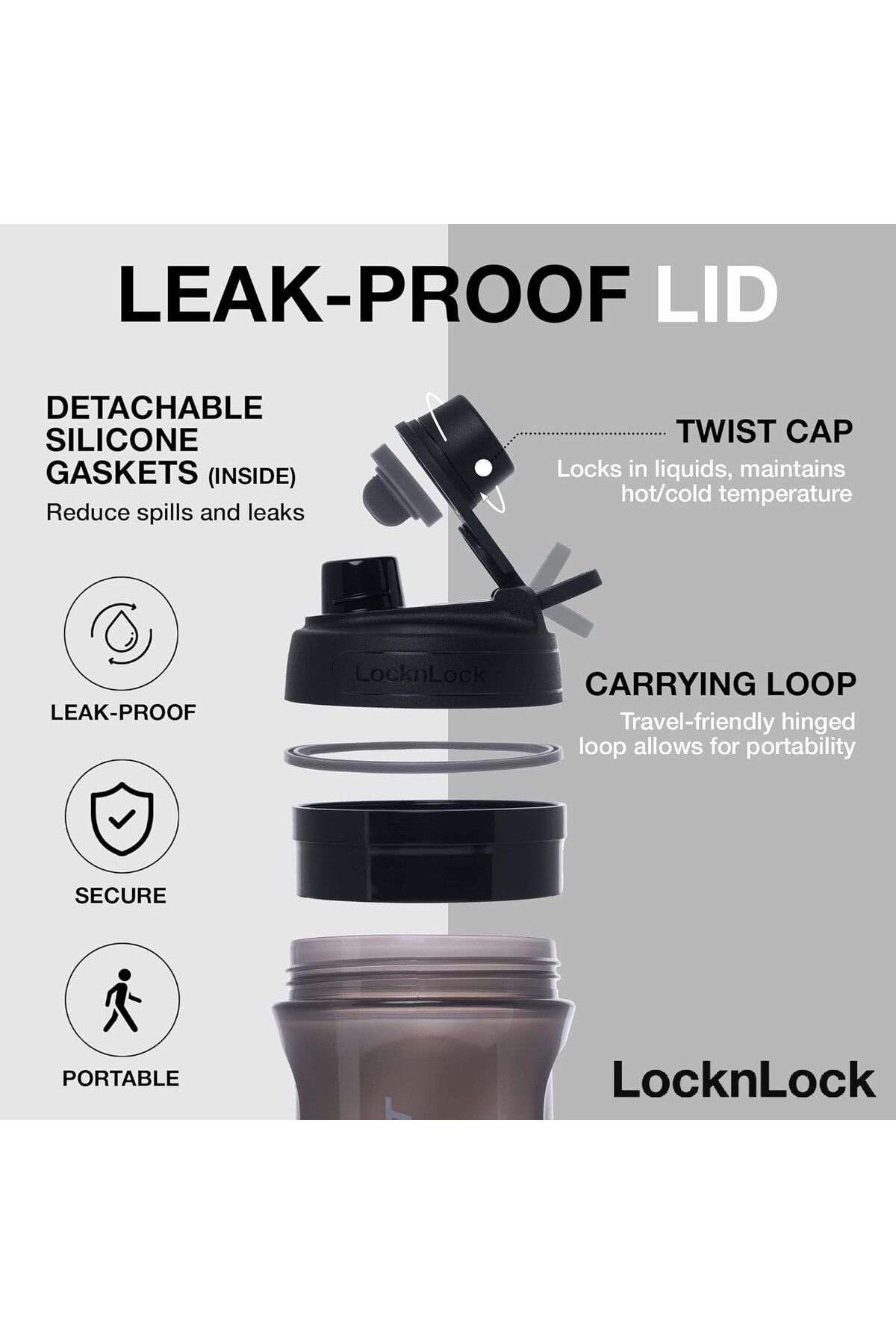 locknlock-Tritan Shake It Bottle Pro 850ml - Black 3