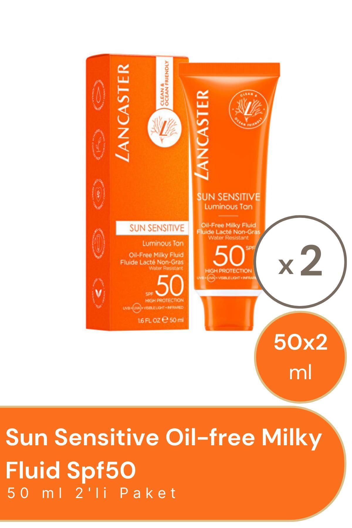 Lancaster-2 Pieces Sun Sensitive Oil-free Milky Fluid Spf50 50 Ml 1