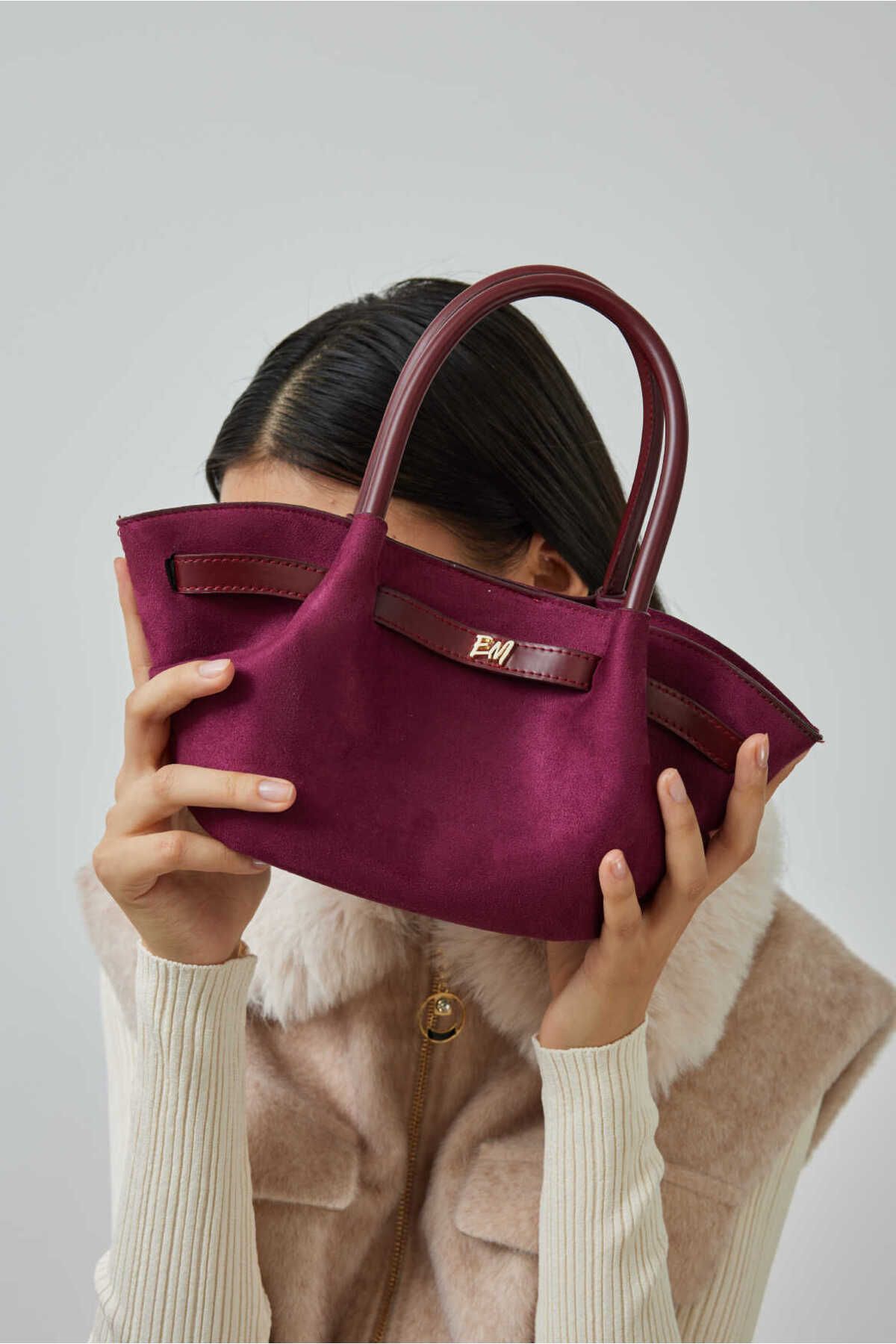 EMNORA-Pei Suede Mini Bag - Plum 1