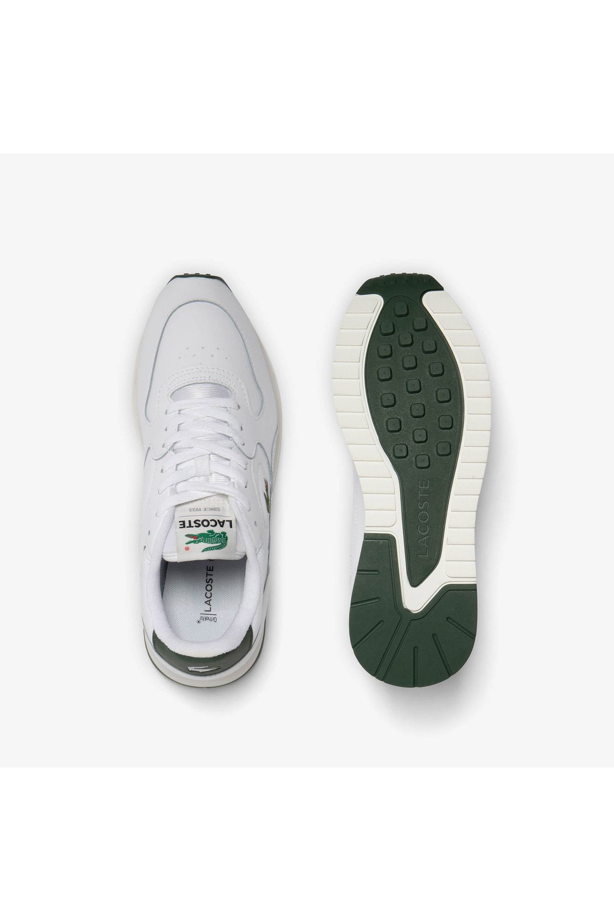 اسنیکر سفید مردانه کفش ورزشی پوست LineTrack Lacoste