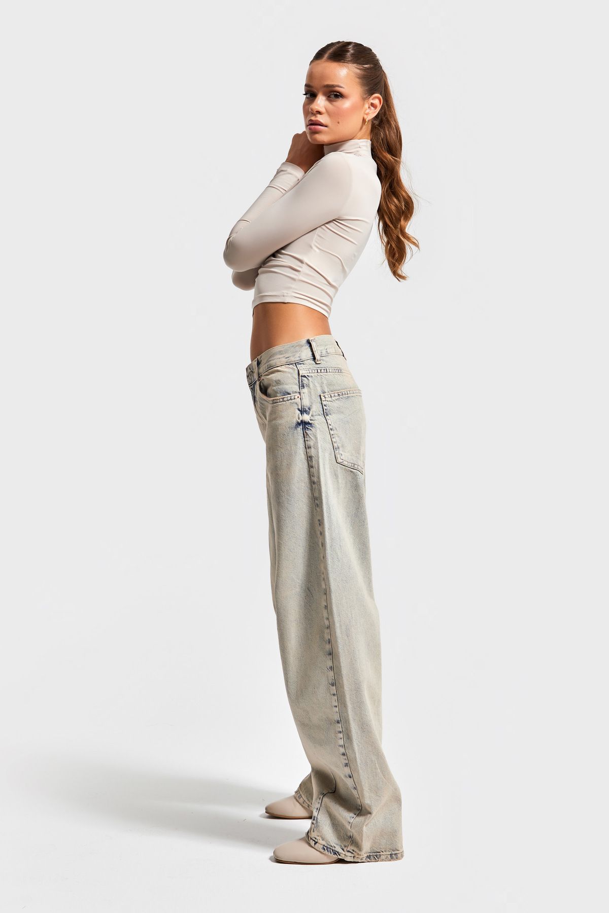 its basic-Dámský super Baggy Fit - K.tint Jeans Color Denim 5