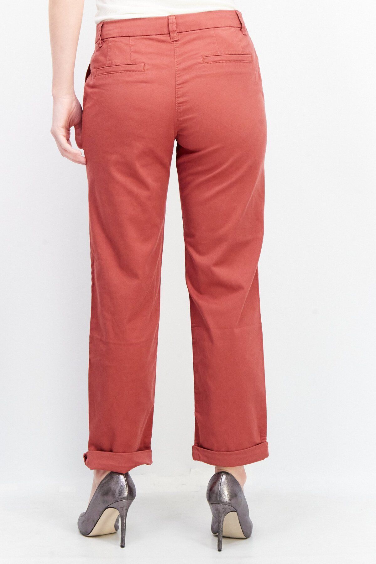 Esprit-Women 30 Long Solid Chino Pants, Barn Red 2