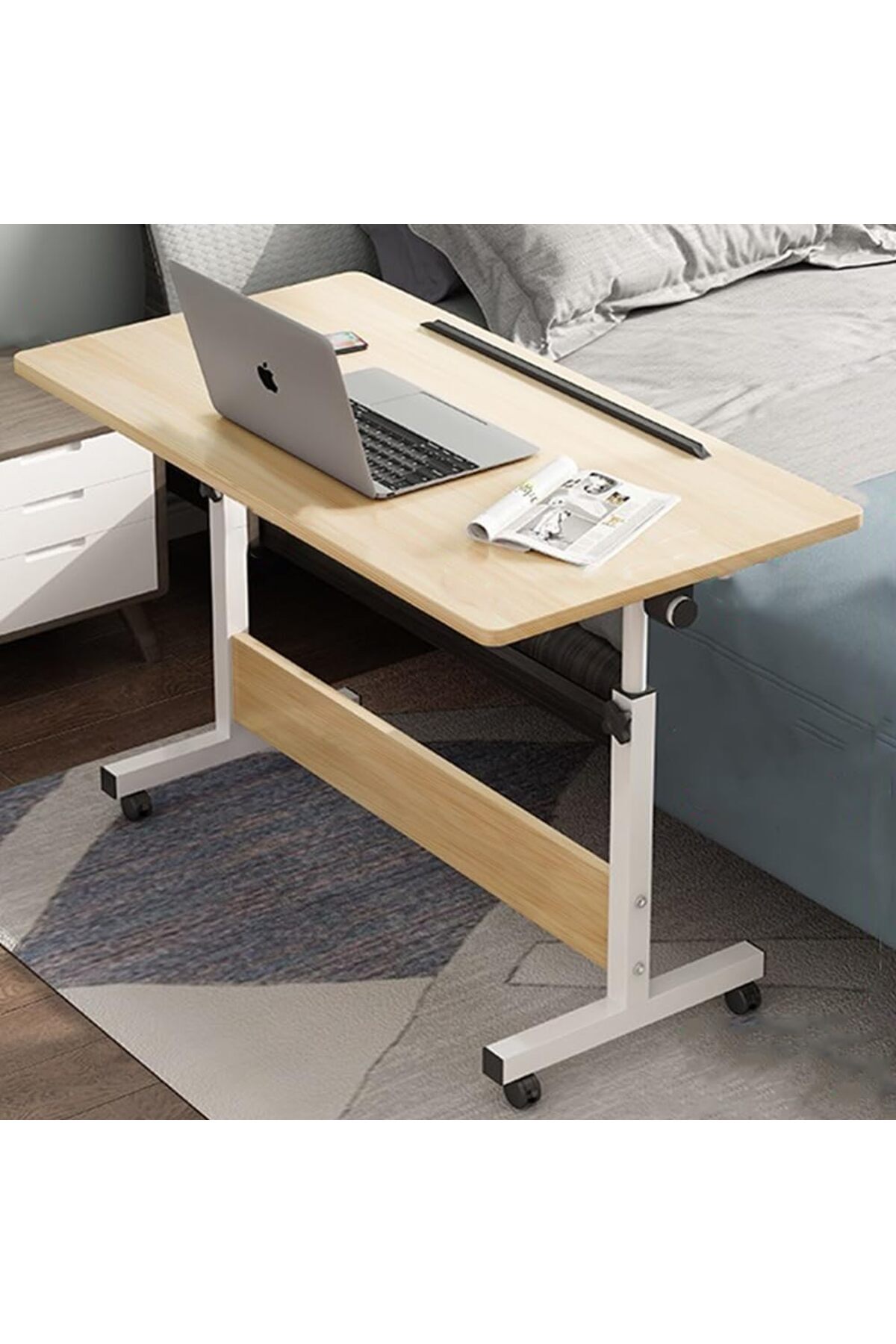 DubaiGallery-Small Standing Desk Adjustable Height, Small Folding Desk for Small Space, Portable 80X40(65X87) 1