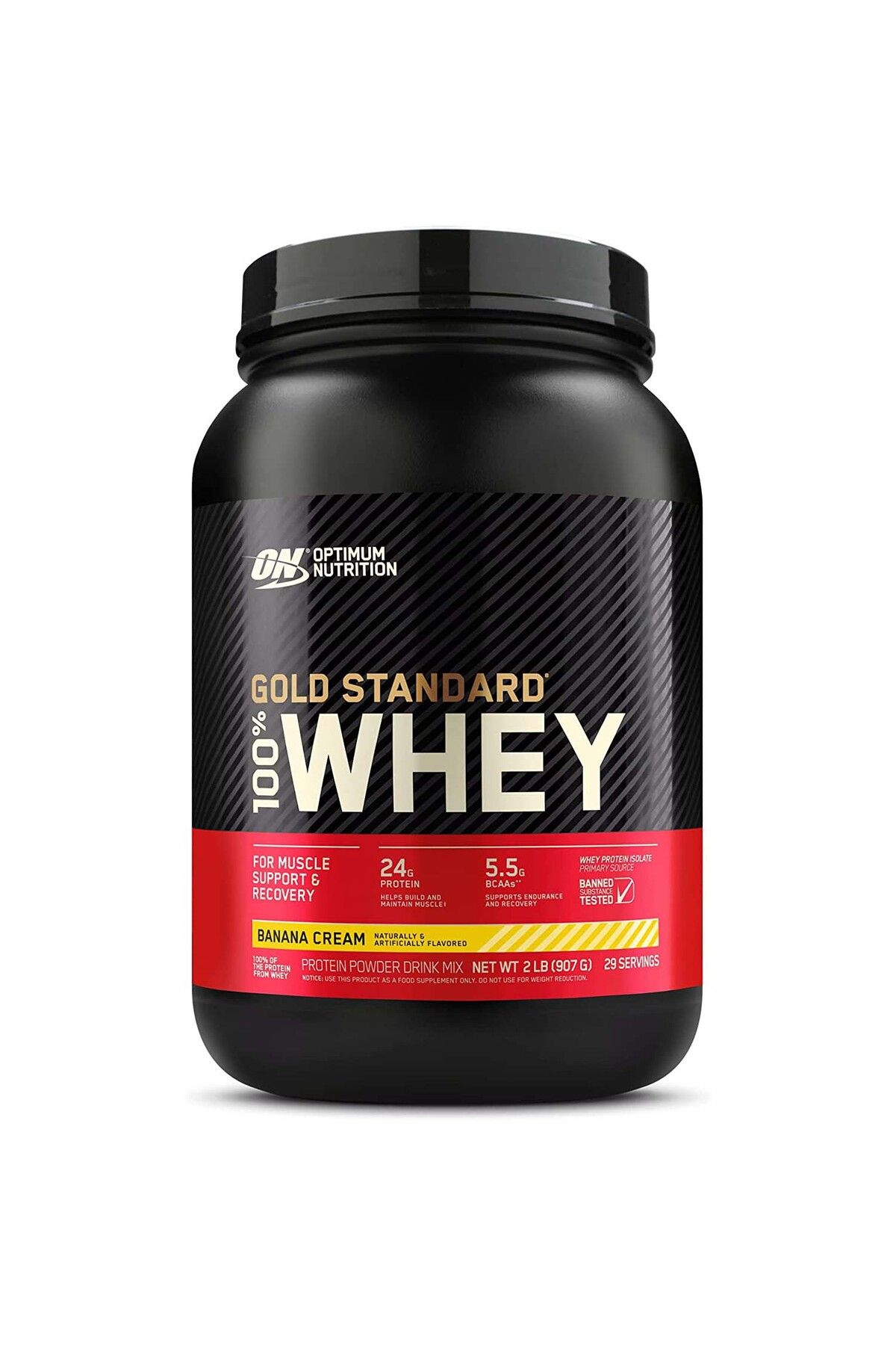 Optimum Nutrition-Gold Standard 100% Whey Protein, Banana, 2 LB 1