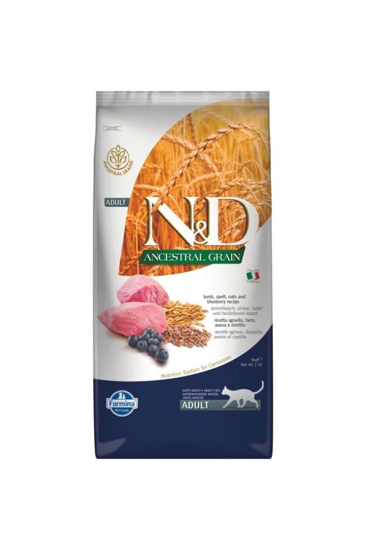 N&D Ancestral Grain Kuzu & Yabanmersini Yetişkin Kedi Maması 5 Kg