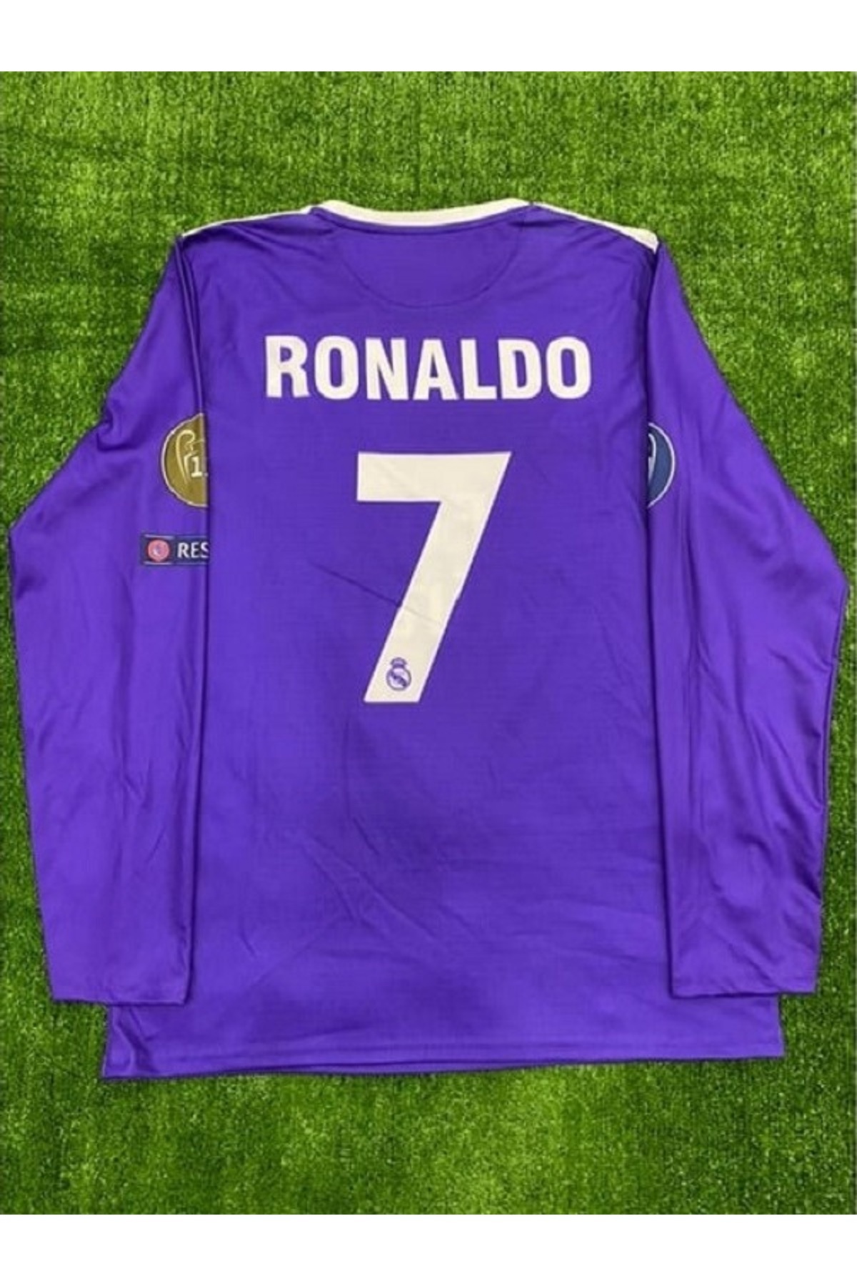 Lion Spor-Ronaldo R.e.a.l. M.a.d.r.i.d. 2017 Cardi.f.f Lilafarbenes Langarm-Trikot für Erwachsene 1