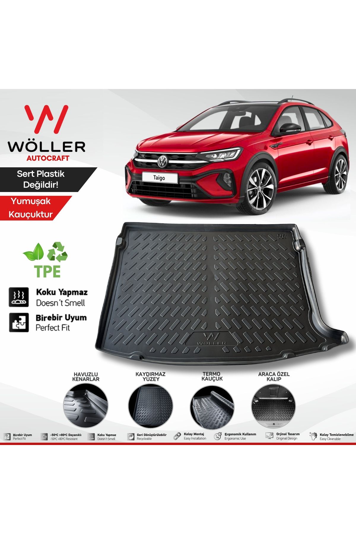 wöller Vw Taigo Uyumlu Bagaj Havuzu 2022 Sonrası 3d Ultraflex Esnek