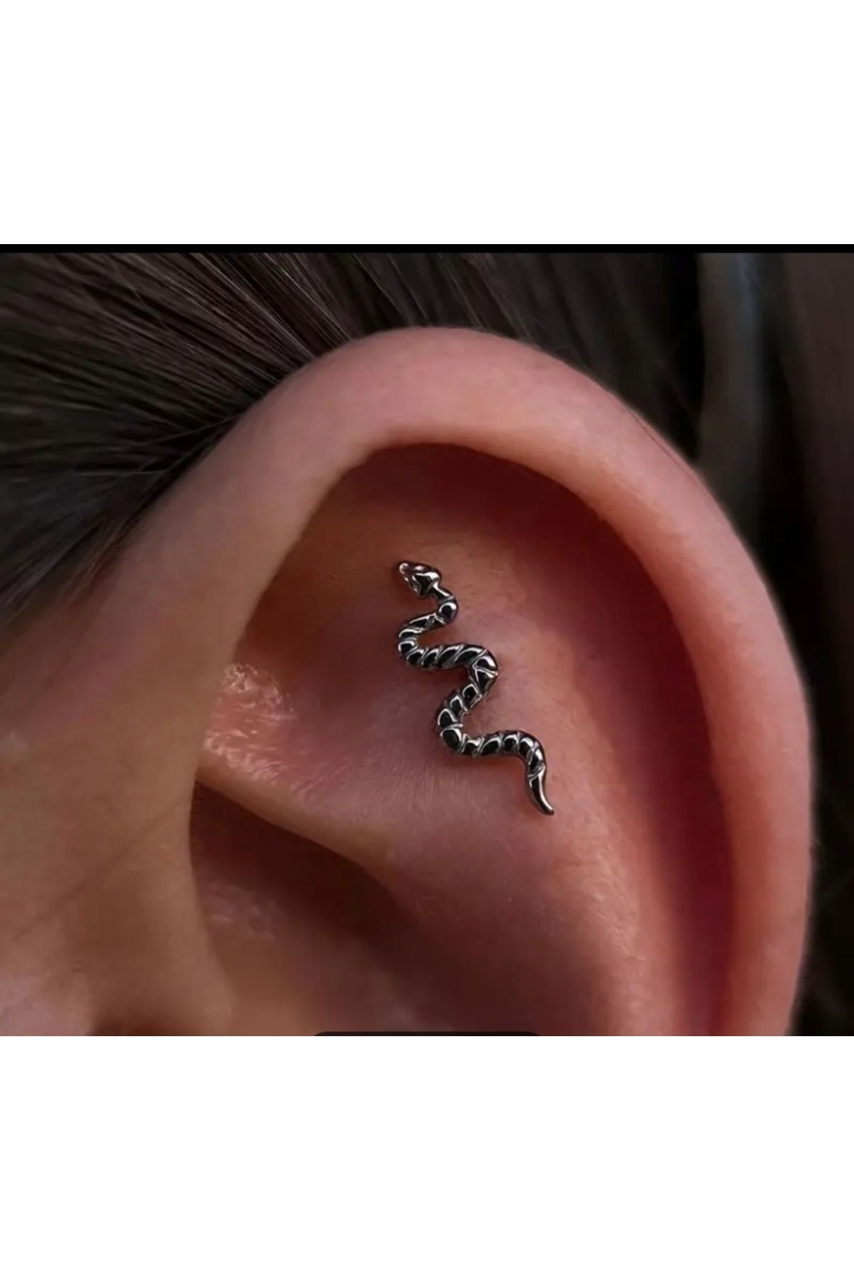 DCPİERCİNG-Snake Steel Helix Conch Piercing - Tragus Design 5