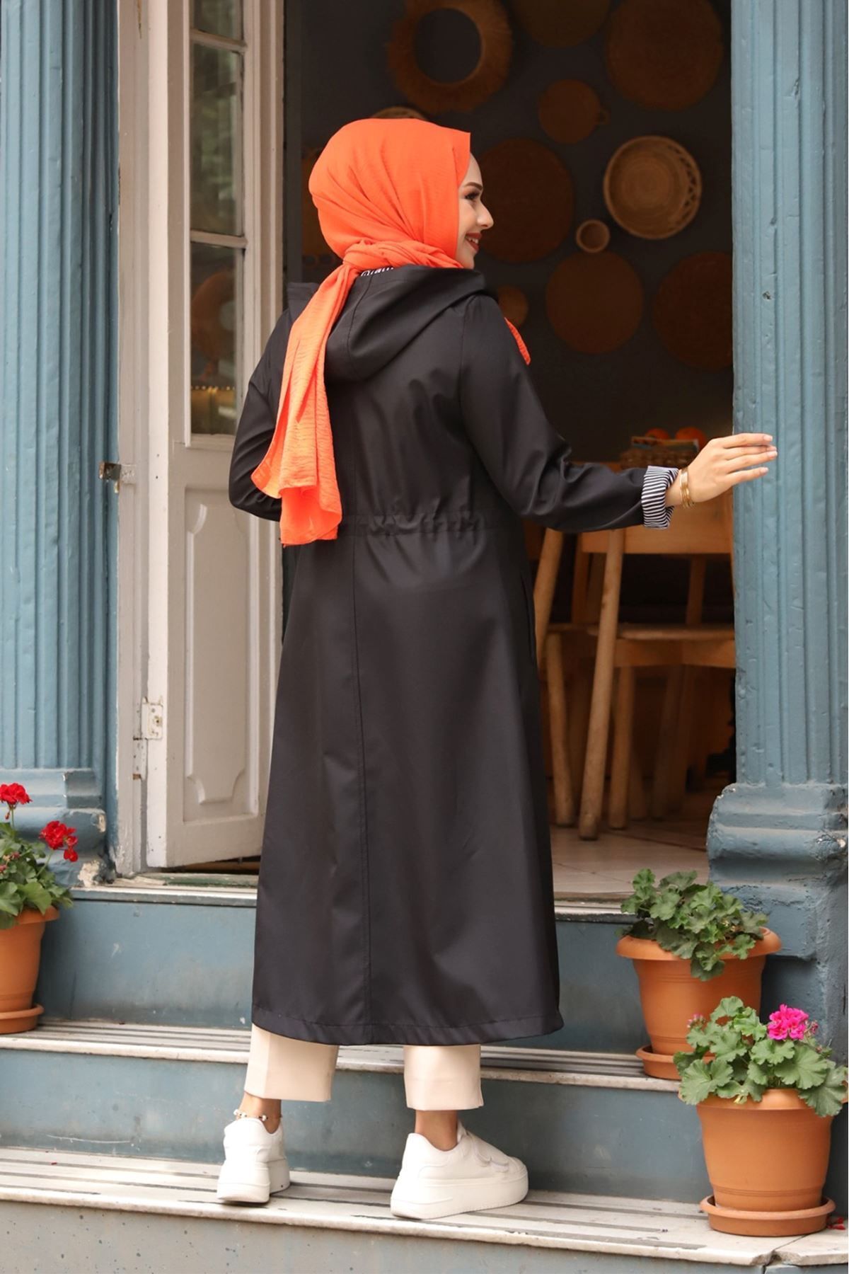 suffemoda-معطف واق من المطر مخطط على الكاحل 6
