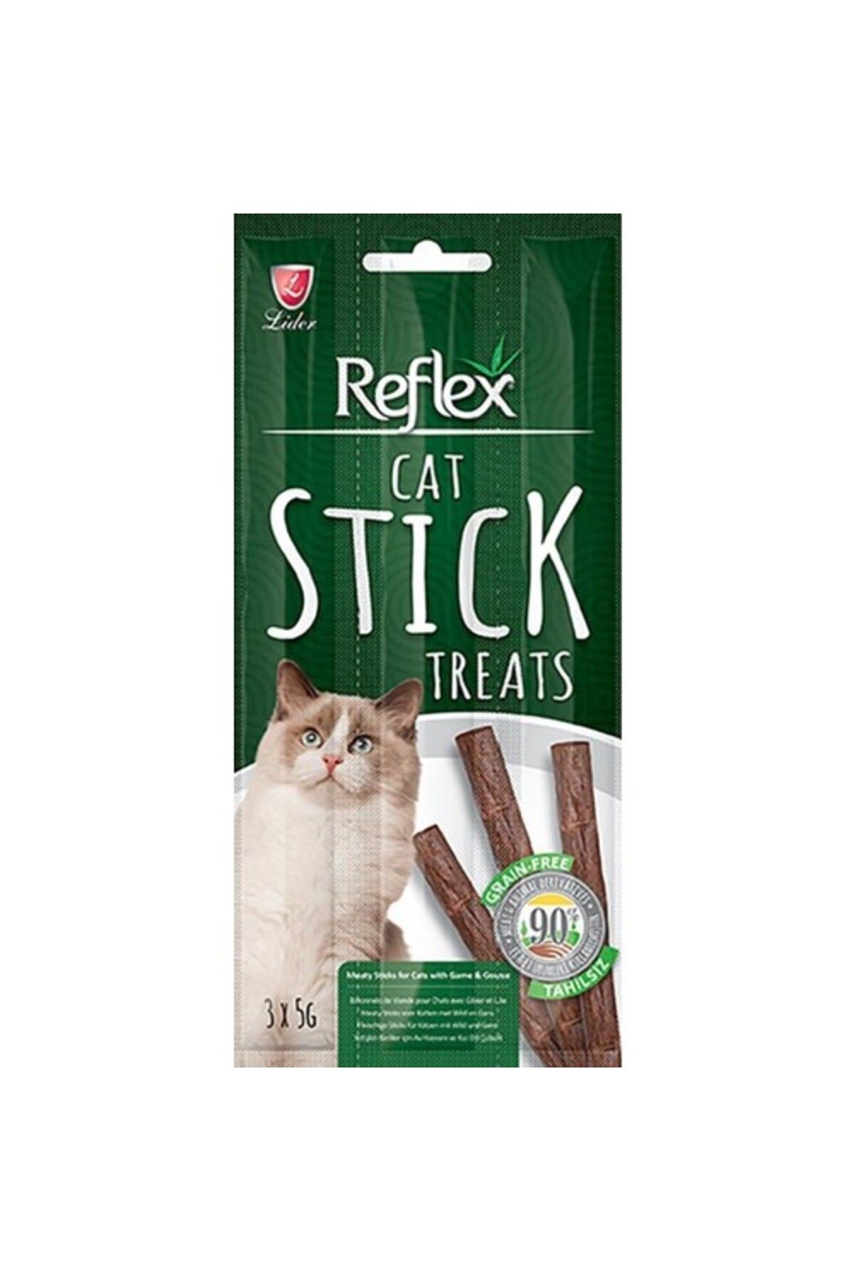 Reflex Stick Av Hayvanlı Ve Kaz Etli Tahılsız Kedi Ödül Çubuğu 3x5 gr