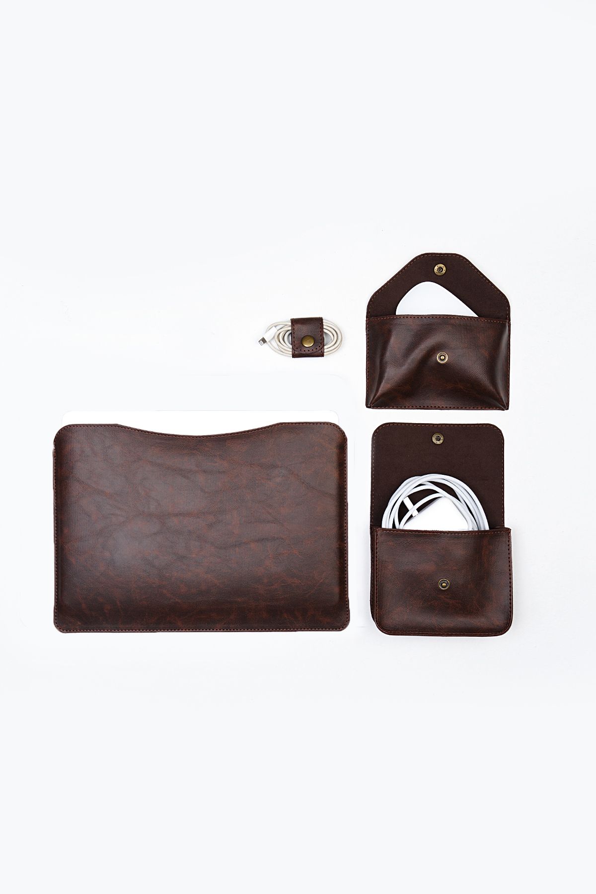 MORCA-MacBook 14" Inch Desktop - Laptop Set Case: Crazy Brown 2