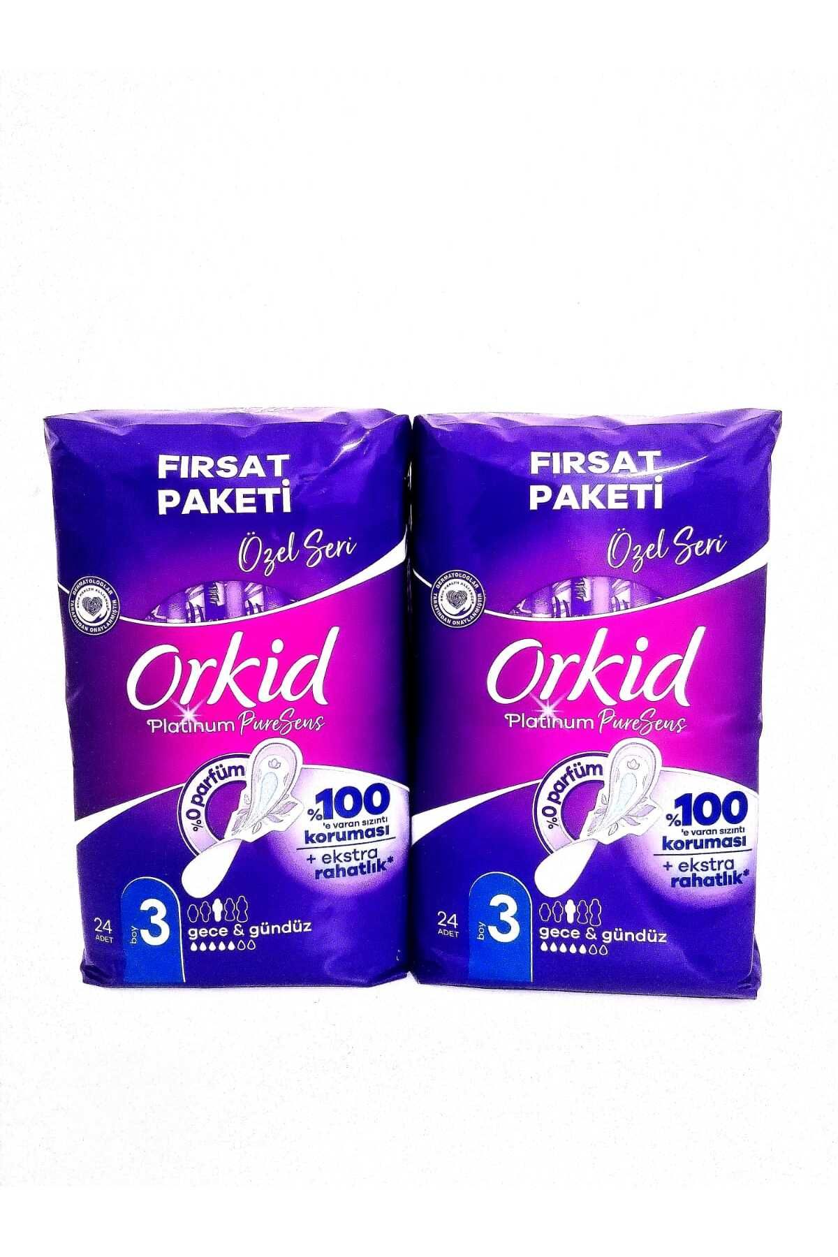 Orkid Platinum PurSens Özel Seri Gece&Gündüz Boy 3 24 Adet /2 Paket