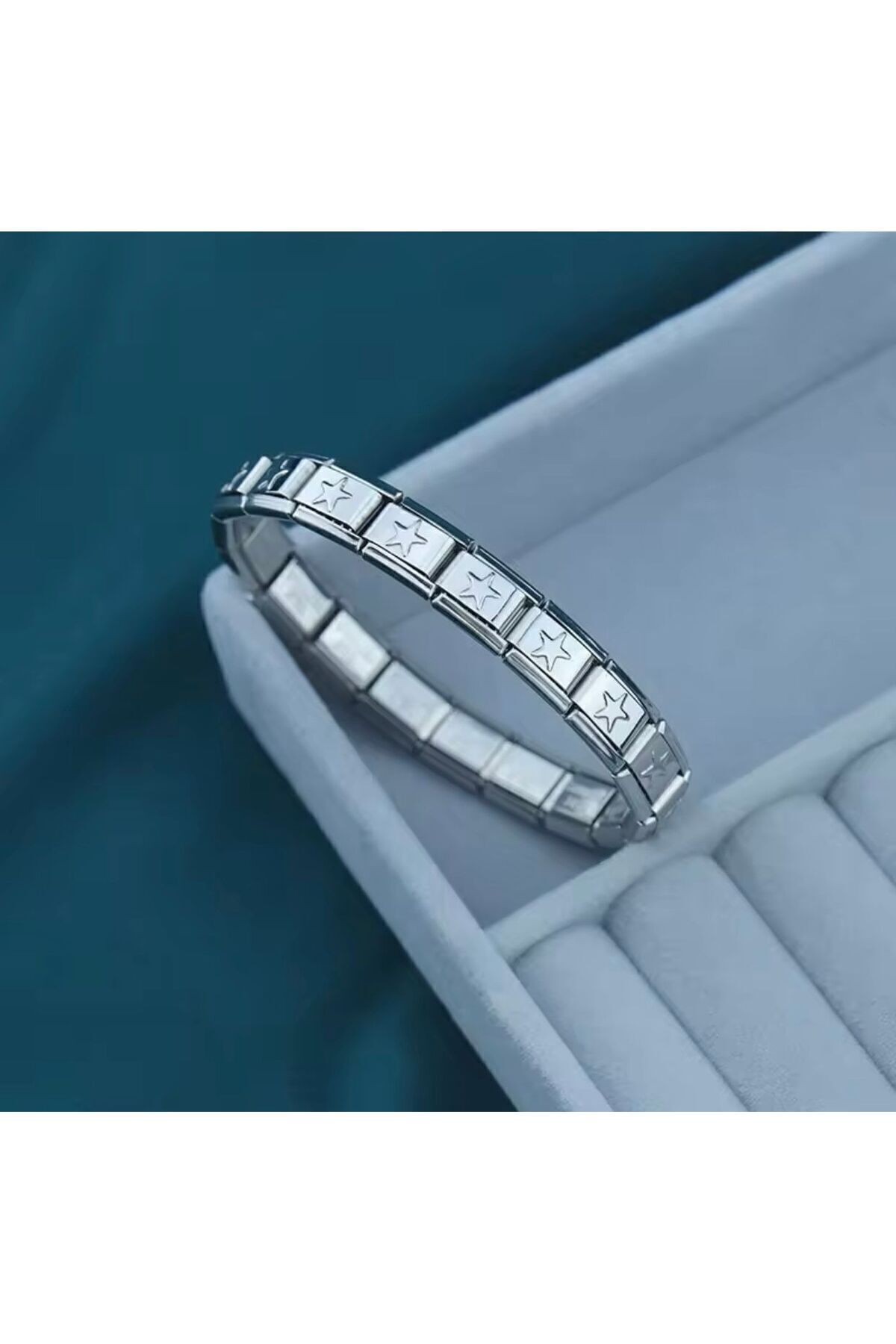 bijoux uniques Yıldızlı Italyan Charm Bileklik Çelik Kararmaz görsel 2