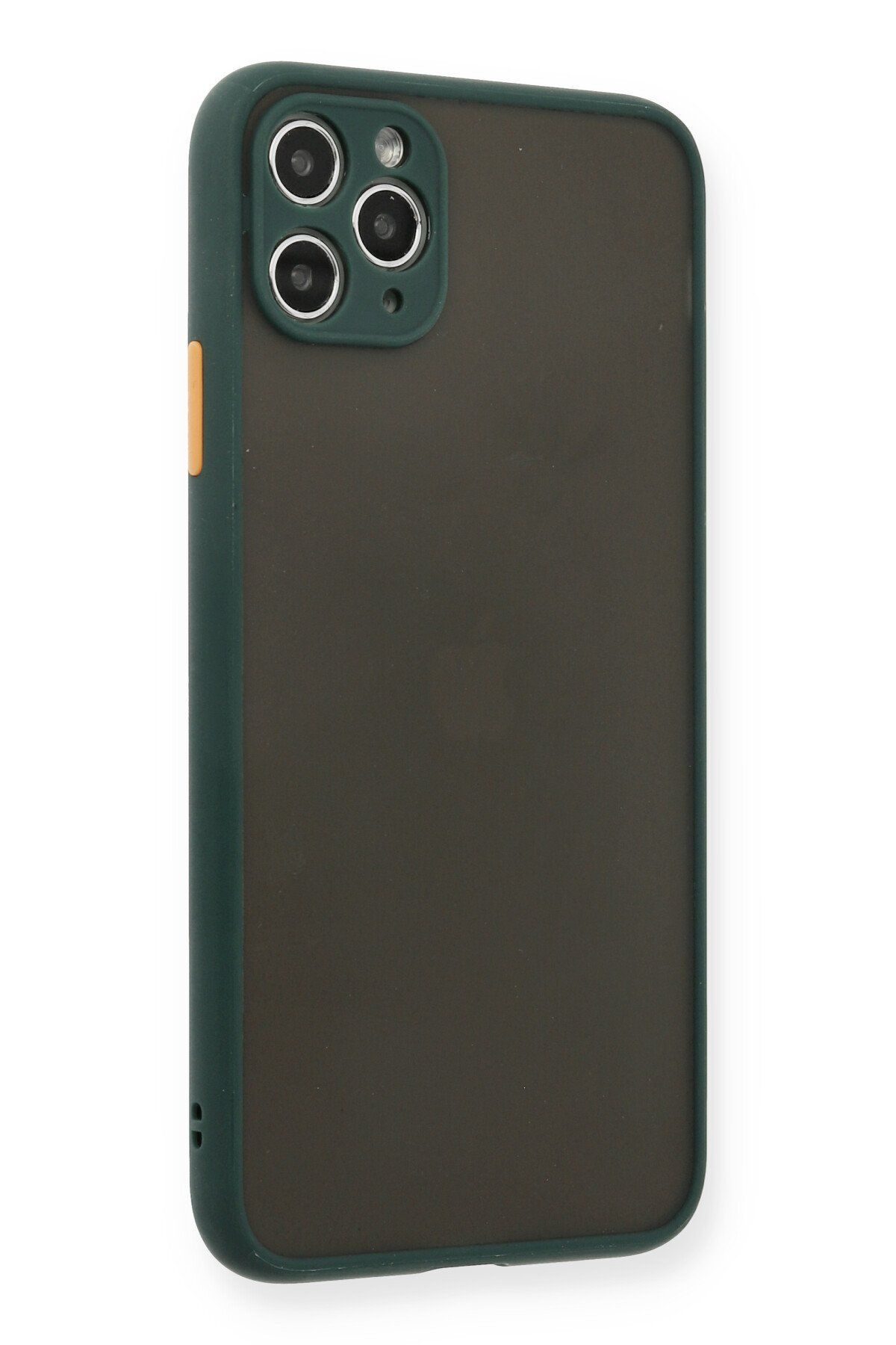 cepmoda iPhone 11 PRO MAX | Buzlu Şeffaf Silikon Mat Telefon Kılıfı – Darbeye Dayanıklı - YEŞİL