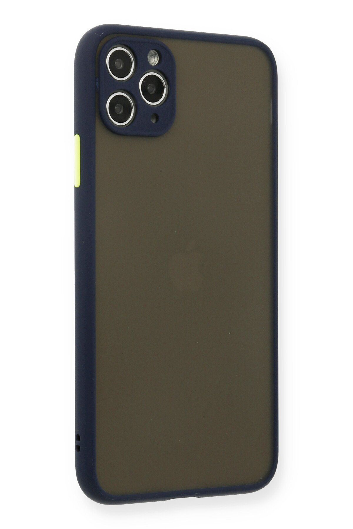 cepmoda iPhone 11 PRO MAX | Buzlu Şeffaf Silikon Mat Telefon Kılıfı – Darbeye Dayanıklı - LACİVERT