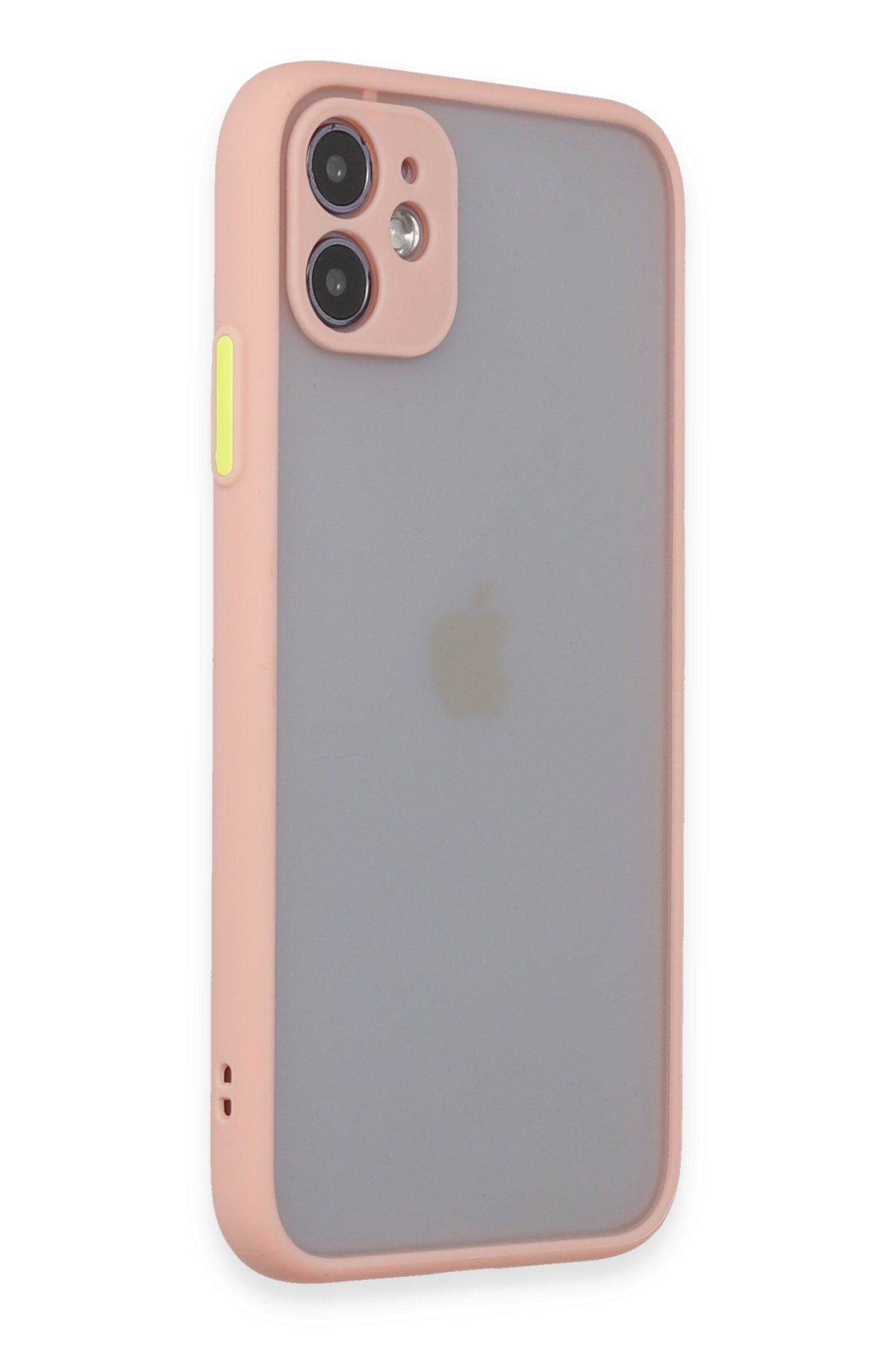 cepmoda iPhone 11 | Buzlu Şeffaf Silikon Mat Telefon Kılıfı – Darbeye Dayanıklı - PEMBE