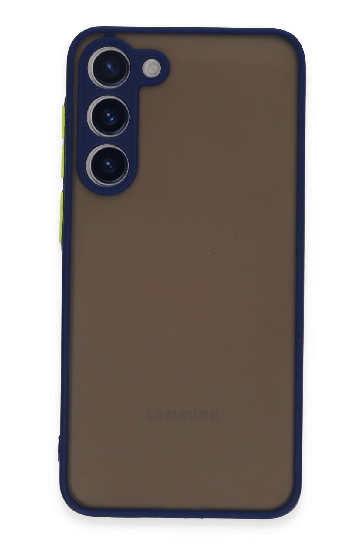 cepmoda SAMSUNG GALAXY S24 PLUS - Jux Mat Kapak Yanları Silikon Arkası Sert Pc Buzlu Kılıf - LACİVERT