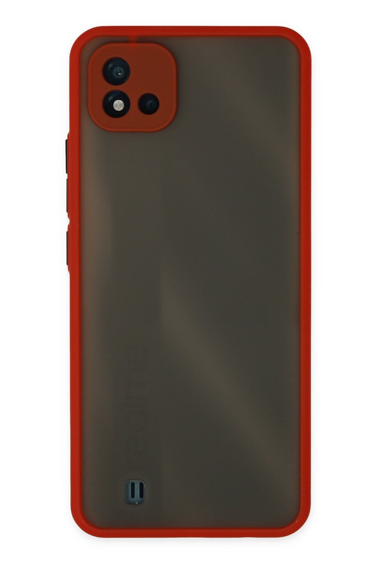 cepmoda REALME C11 2021 | Buzlu Şeffaf Silikon Mat Telefon Kılıfı – Darbeye Dayanıklı - KIRMIZI