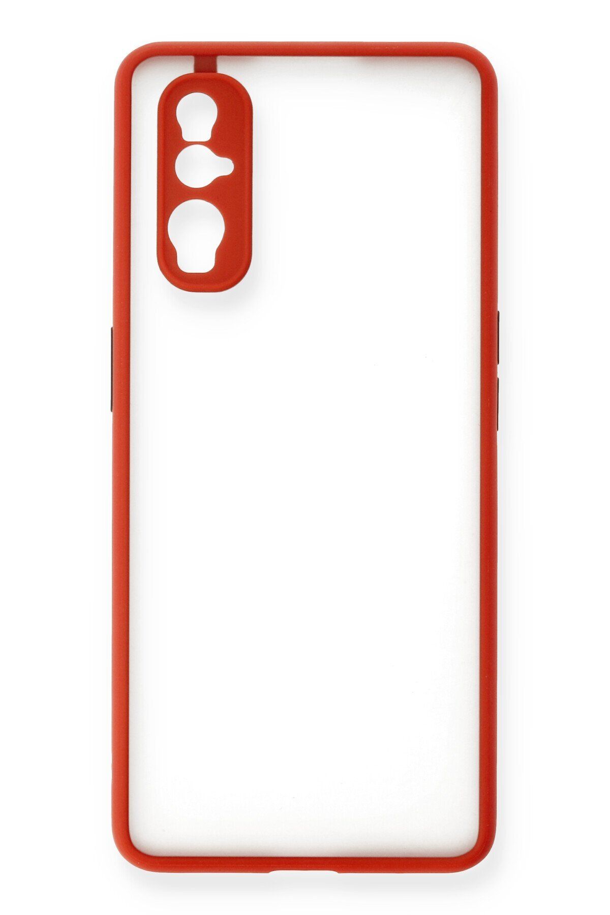 cepmoda OPPO FİND X2 | Buzlu Şeffaf Silikon Mat Telefon Kılıfı – Darbeye Dayanıklı - KIRMIZI