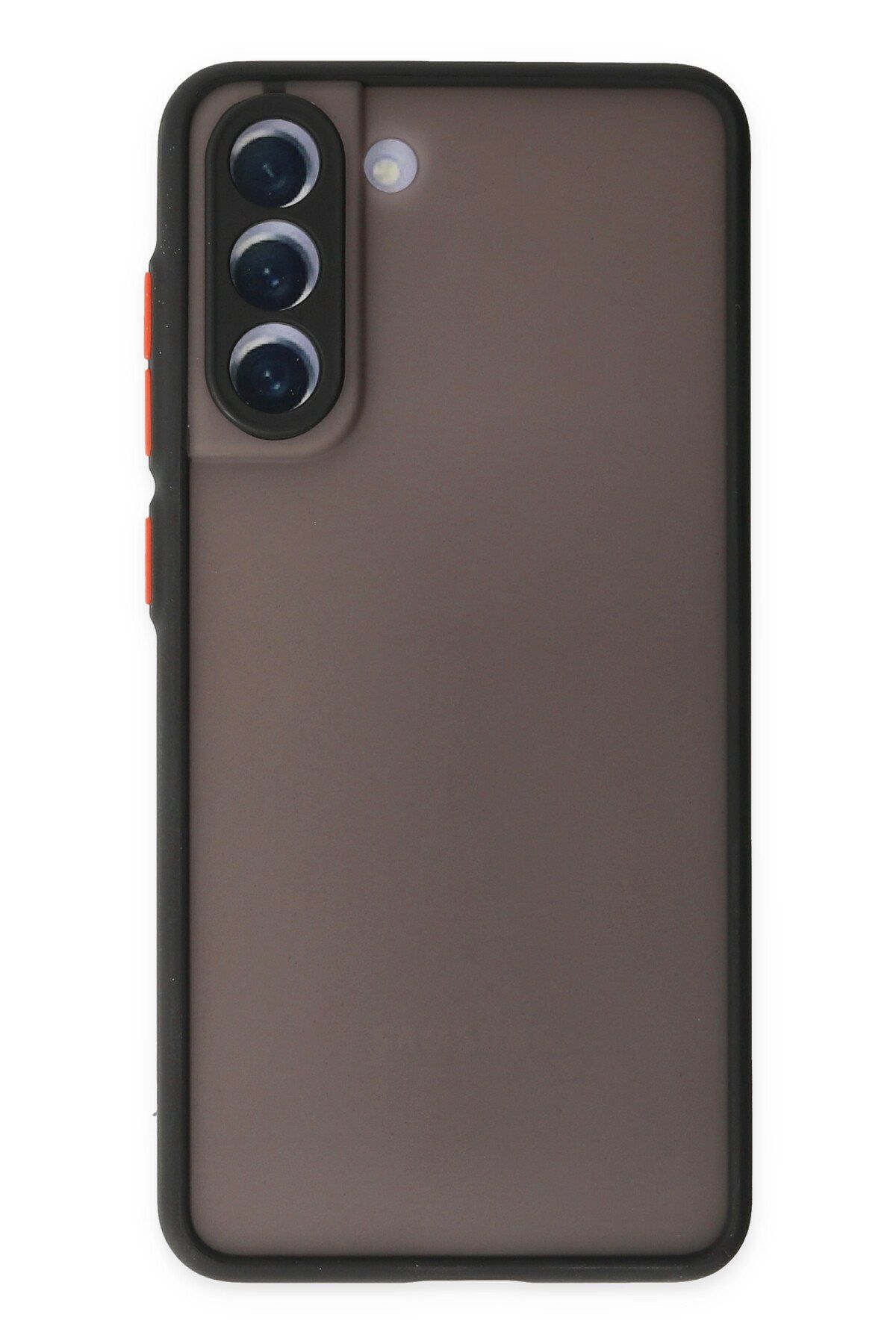 cepmoda SAMSUNG GALAXY S21 FE - Jux Mat Kapak Yanları Silikon Arkası Sert Pc Buzlu Kılıf - SİYAH