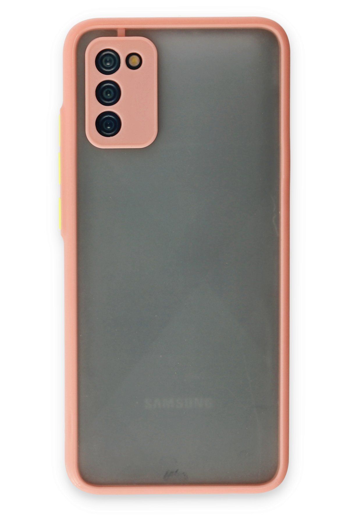 cepmoda SAMSUNG GALAXY A02S | Buzlu Şeffaf Silikon Mat Telefon Kılıfı – Darbeye Dayanıklı - PEMBE