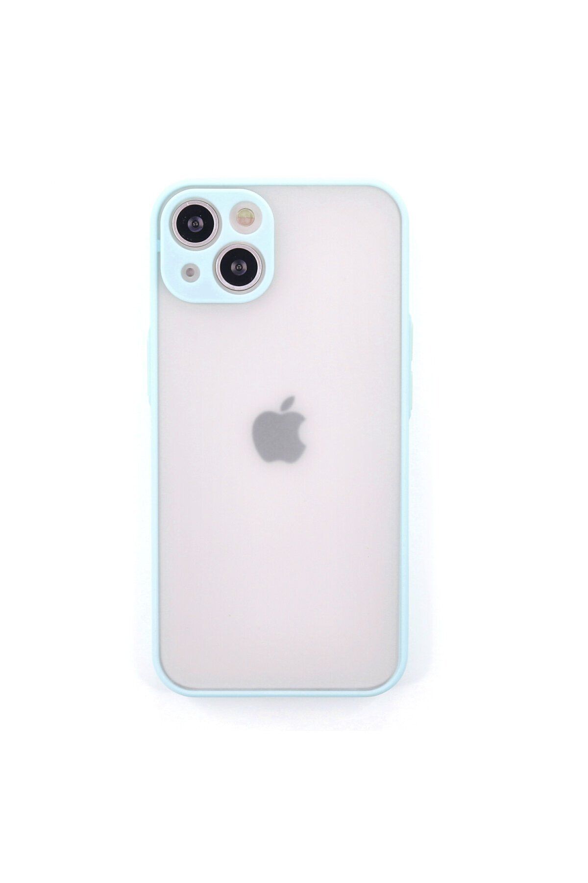 cepmoda IPHONE 13 | Buzlu Şeffaf Silikon Mat Telefon Kılıfı – Darbeye Dayanıklı - TURKUAZ