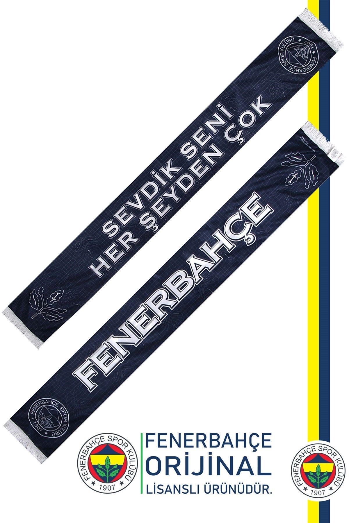 Fenerbahçe-Loved You - Licențiat, eșarfă cu șal cu două fețe, cu cutie de lemn pentru cadou 2