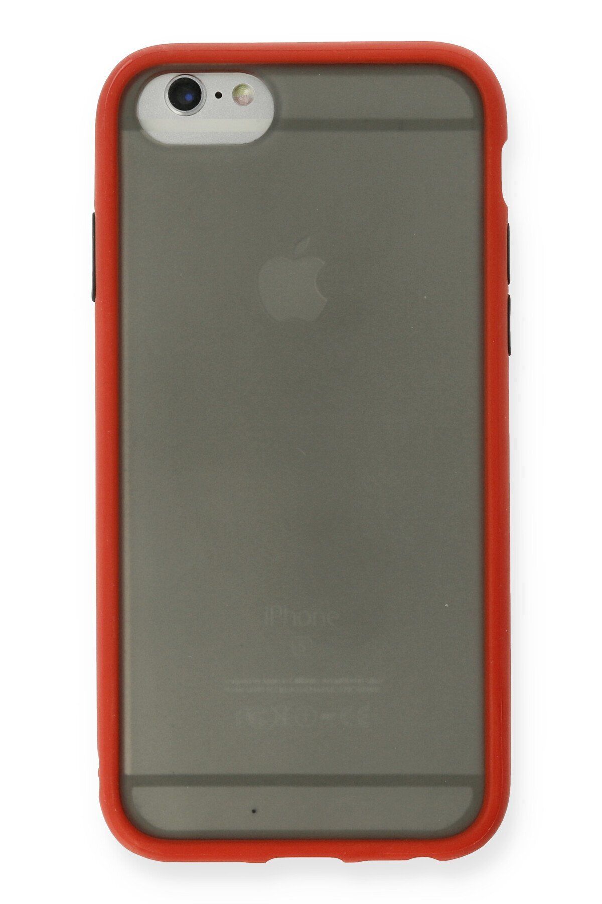 cepmoda iPhone 6 | Buzlu Şeffaf Silikon Mat Telefon Kılıfı – Darbeye Dayanıklı - KIRMIZI