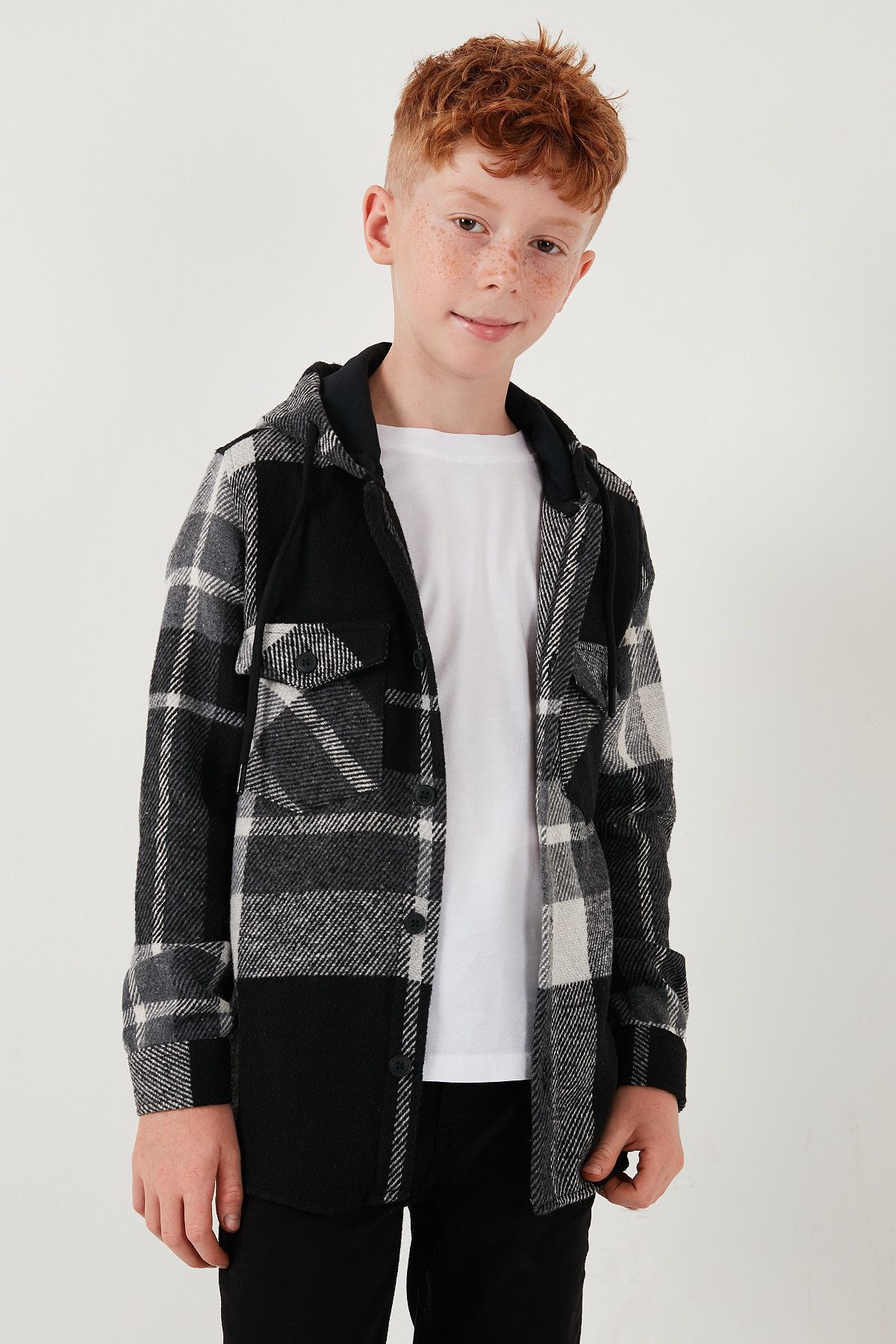Lela-Hooded Double Pocket Plaid Winter Lumberjack Shirt for Boys 4