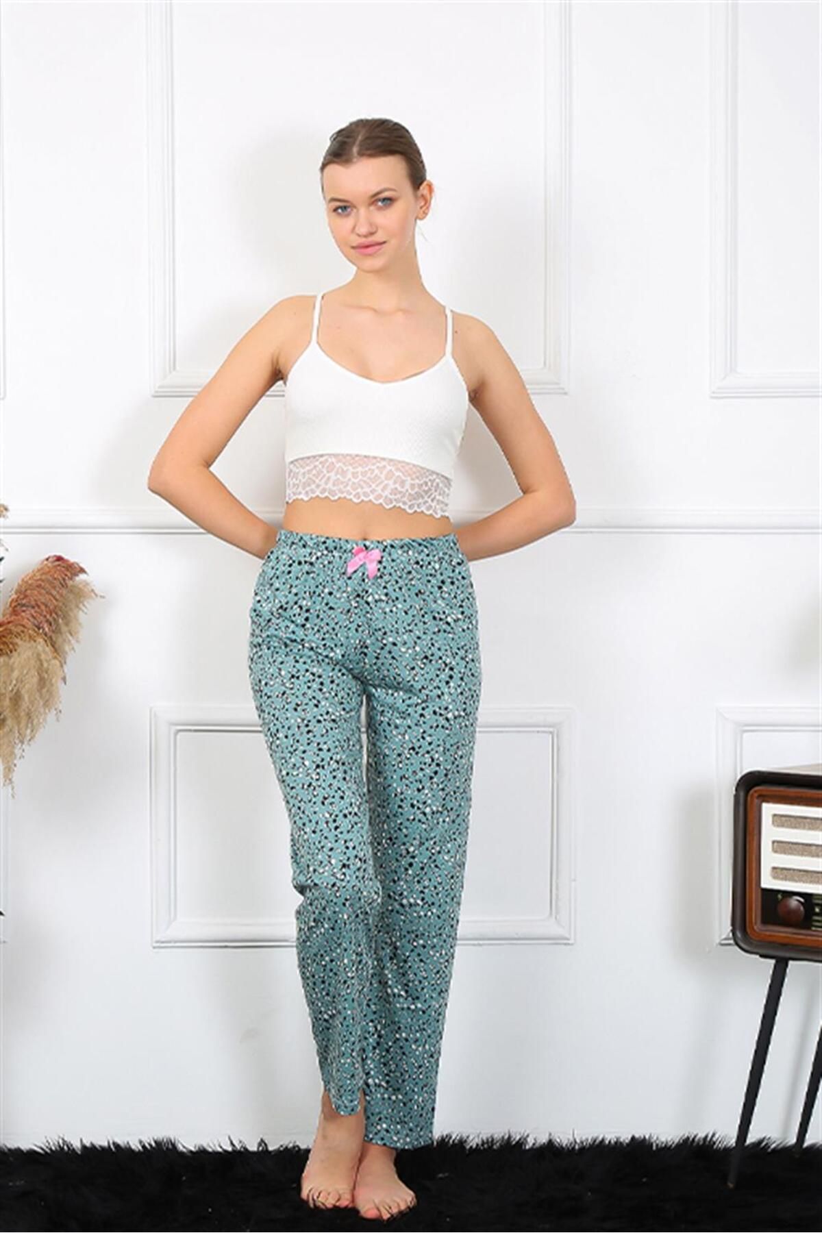 ZenWave BSMA Moda Çizgi Kadın Pamuklu Alt Pijama 27454