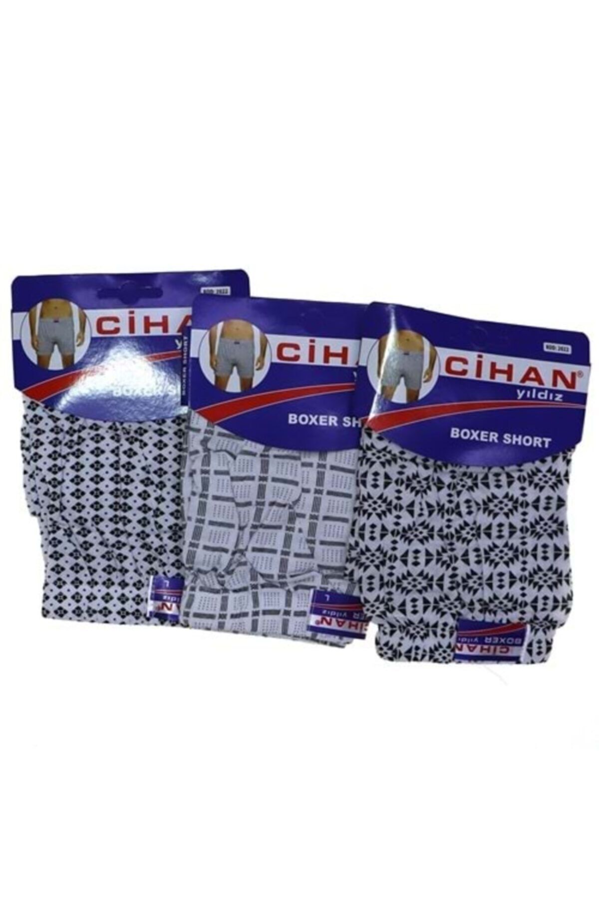 SİERNA Cihan 2022 Ekonomik Desenli Erkek Boxer/karışık/9 srn-002671