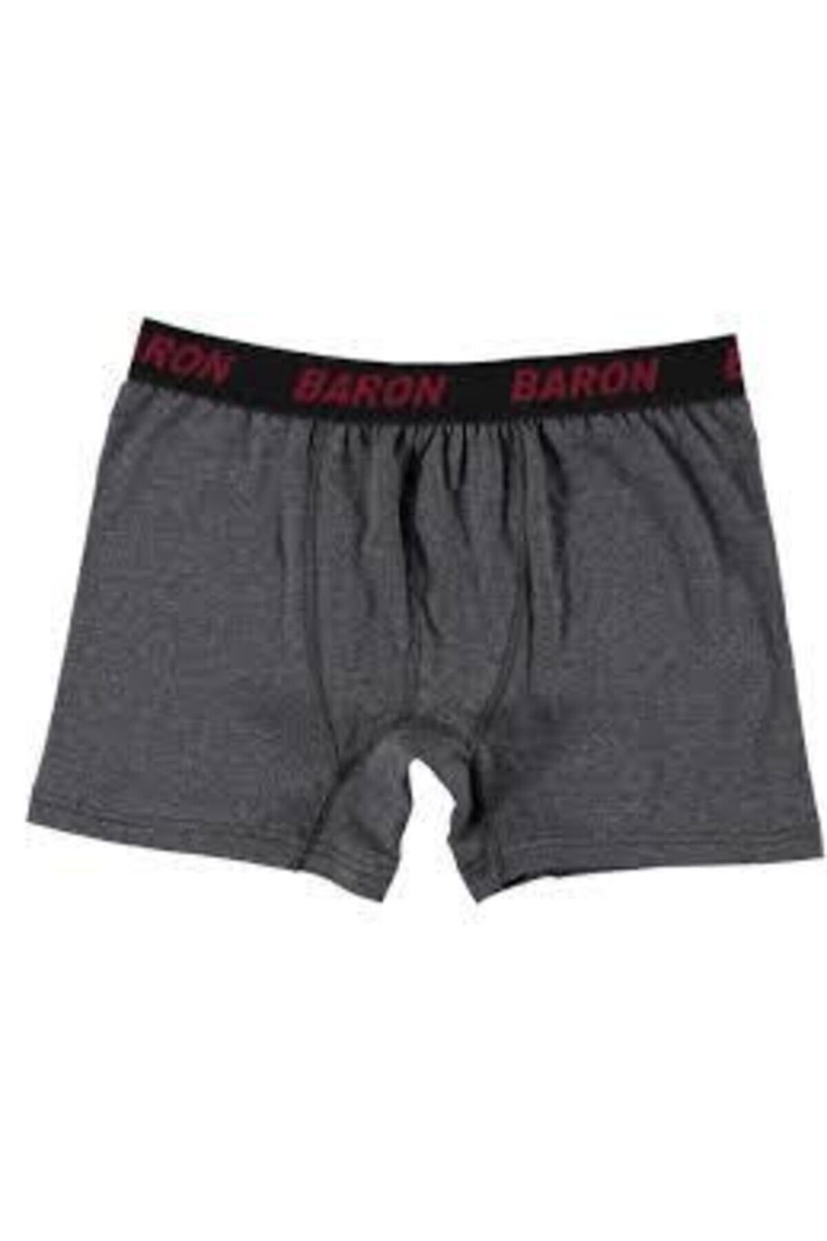 SİERNA Erkek Gri Elestan Likralı Penye Boxer Füme 1'li Paket srn-002729