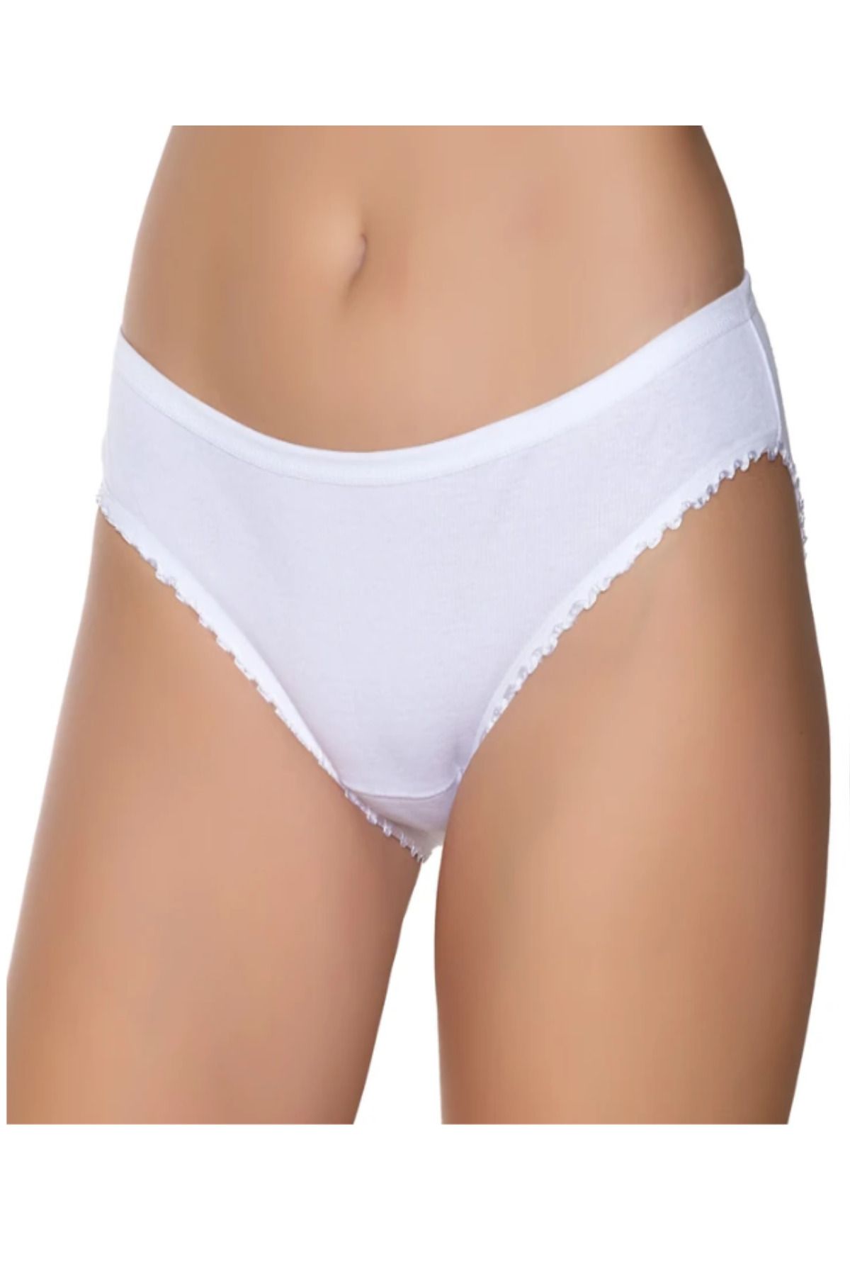 SİERNA Kadın Renkli Ribana Düz Biye Bikini Bikini Külot 6'Lı Paket srn-003553