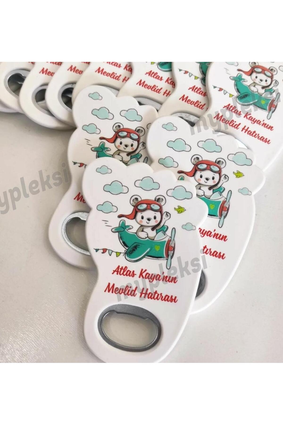 Personalized Baby Foot Opener Magnet- Aircraft Birthday Magnet - Pilot Baby Opener Magnet 10 Pcs