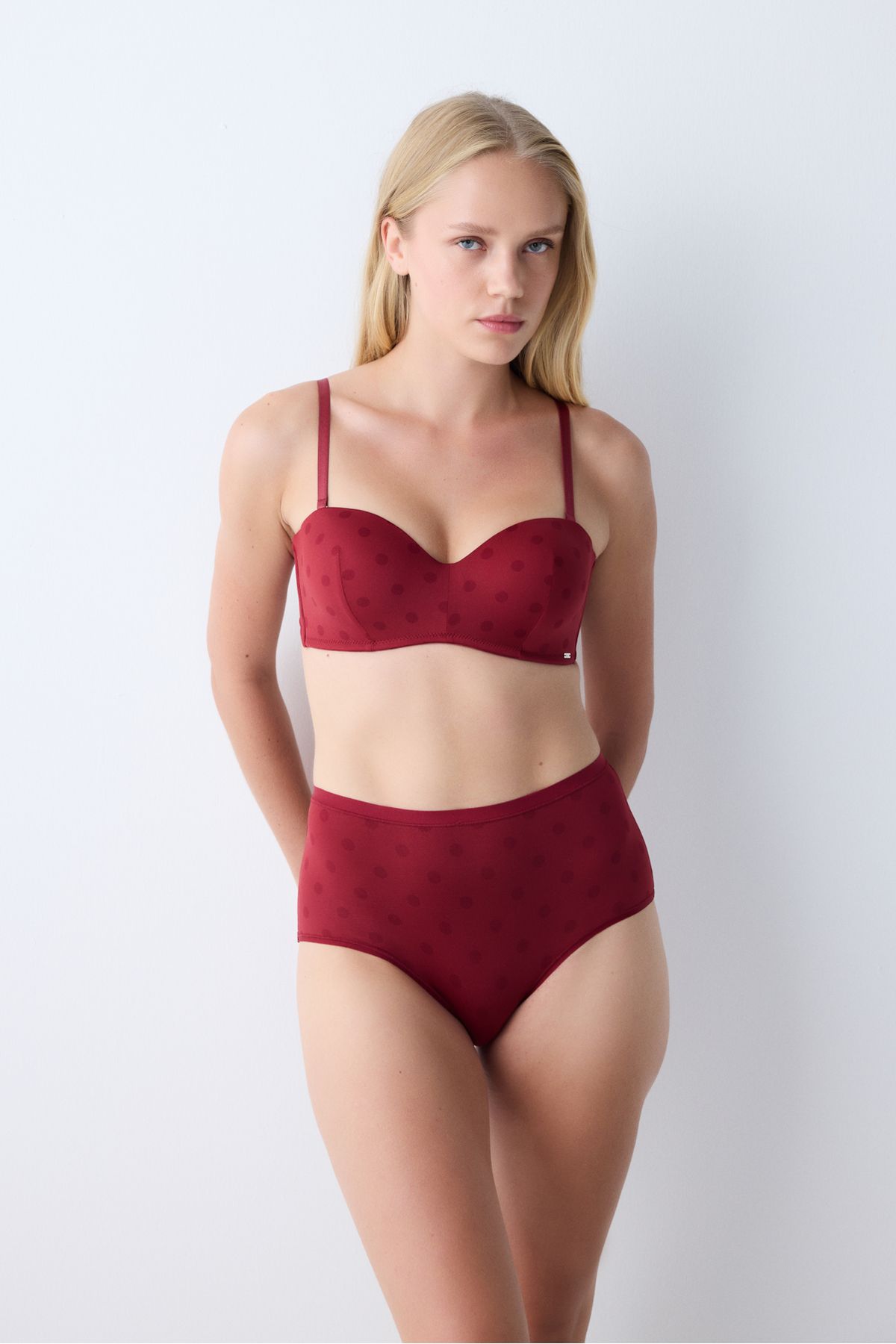 Penti-Nohavičky Essentials Highrise Claret Red slip 2