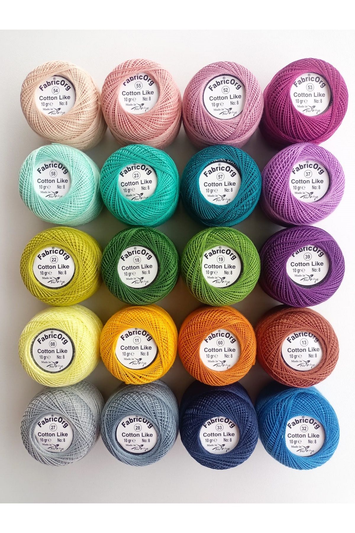 fabricorg Cotton Like Etamin-kanaviçe 20'li Iplik Seti 5 (10 Gr-no.8)