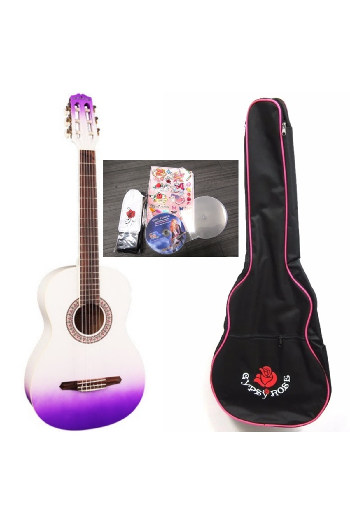 VALENCIA GRC1KPUB KLASİK GİTAR GYPSY ROSE SET (GIGBAG, STRAP