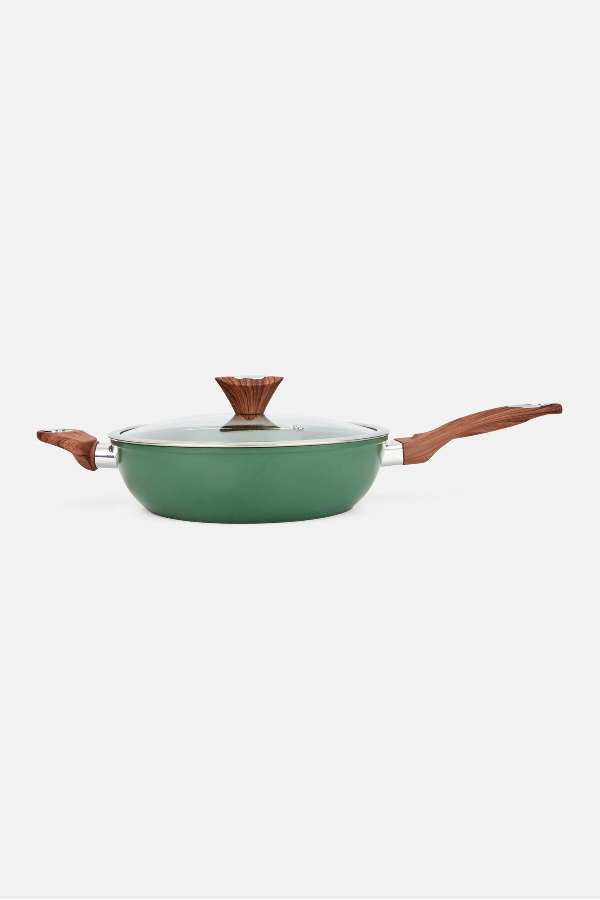Phantom Chef-11inch Deep Fry Pan With Lid, Green 2