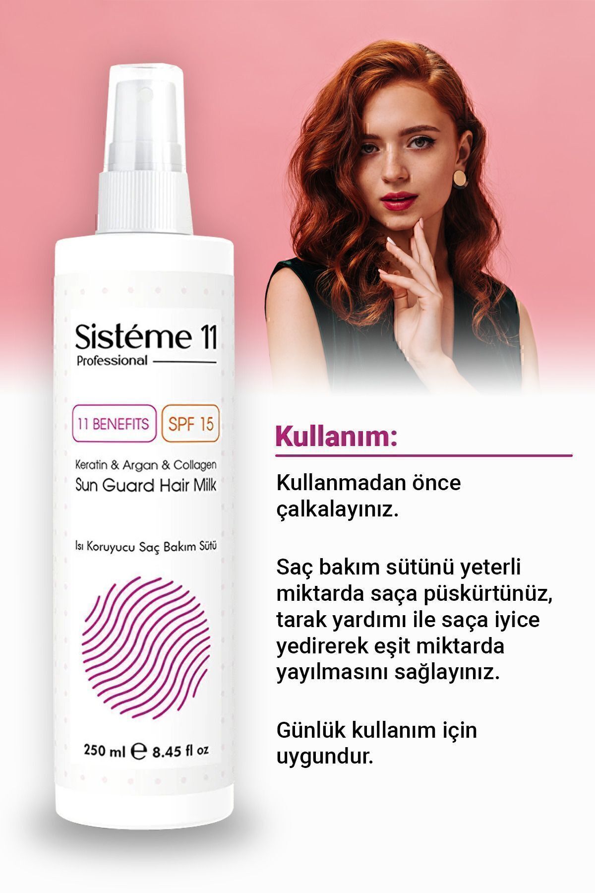 Sistéme 11 Sun Guard Isıya Karşı Koruyucu Saç Bakım Süt Spreyi 250 ml 8684091004165