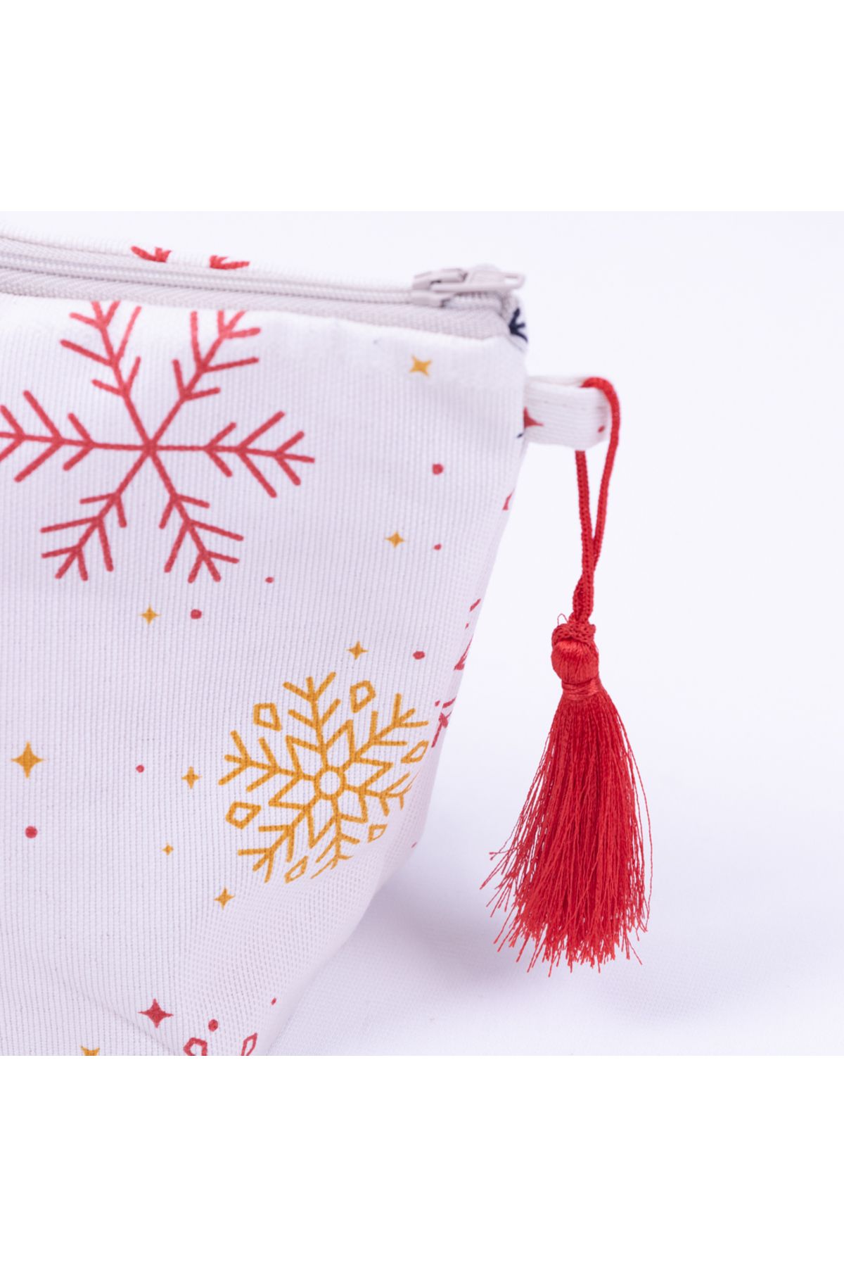 Bimotif-Water and Stain Resistant Duck Fabric Snowflake Patterned Makeup Bag 2