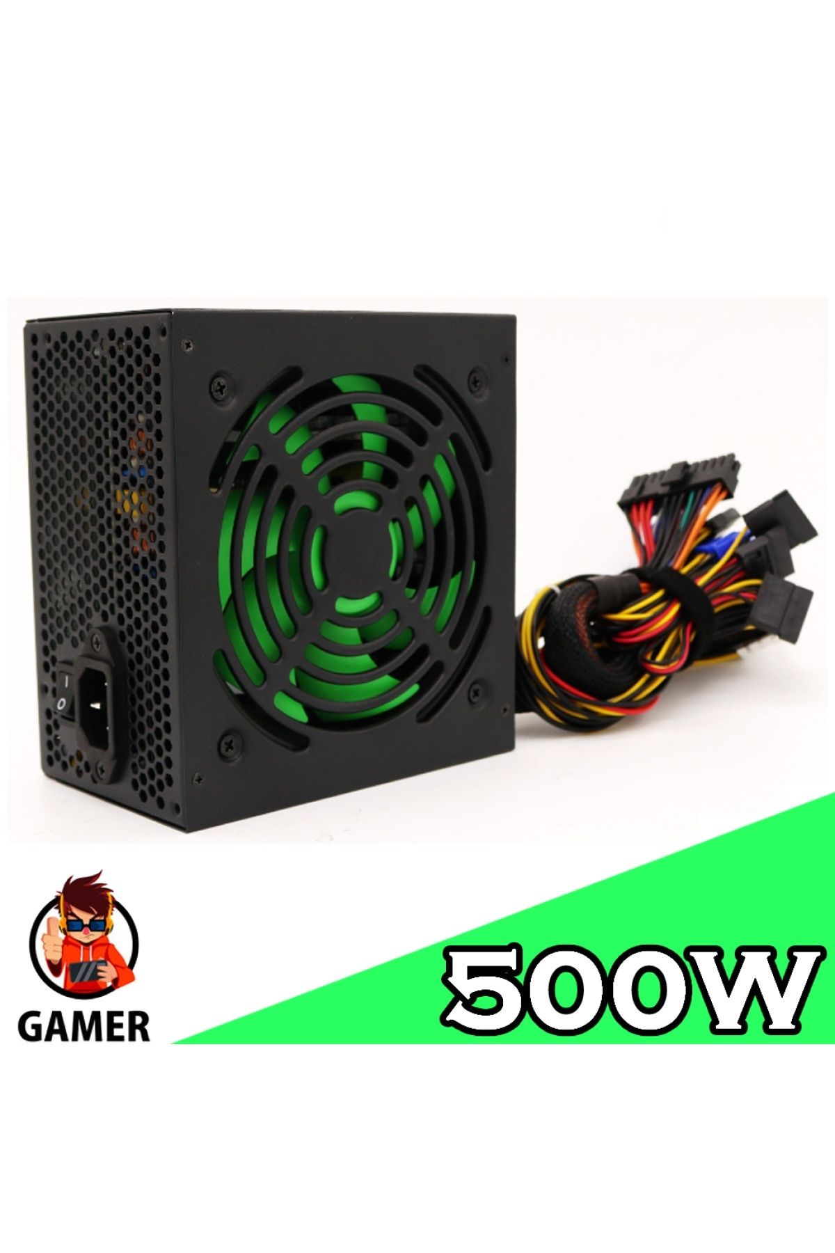 J-TECH 500w Hd412 Gaming Pc Power Supply 12cm Geniş Fan Güç Kaynağı Hadron