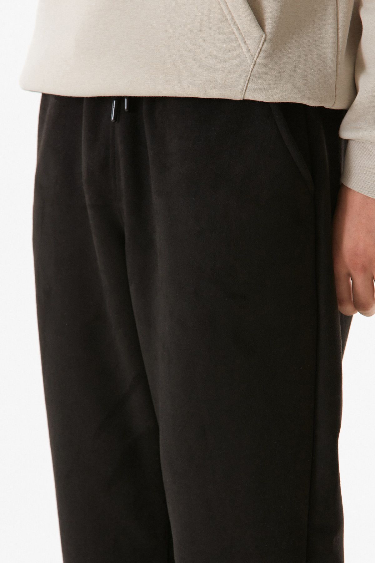 Fulla Moda-Pantaloni din piele intoarsa cu talie elastica 7