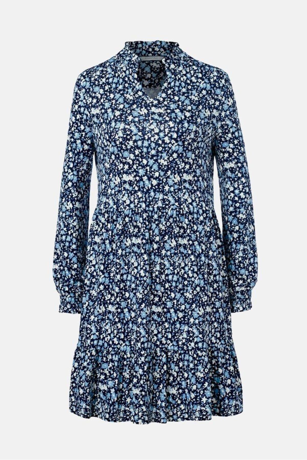 Tchibo-Women Flora Print Mini Dress, Blue Combo 3