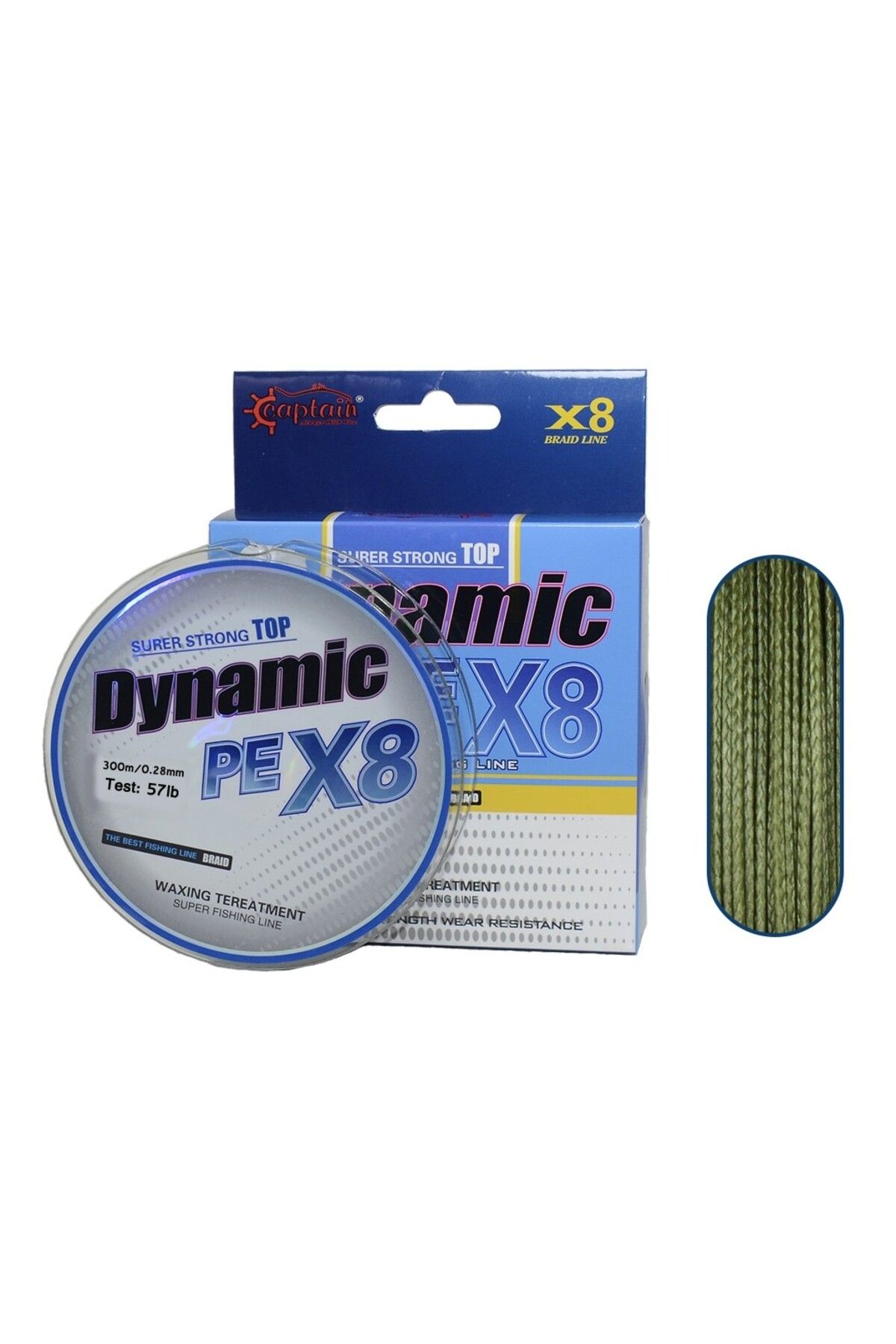 CAPTAIN Dynamic PE 8 Örgü İpi Misina 300mt Yeşil 0,18mm
