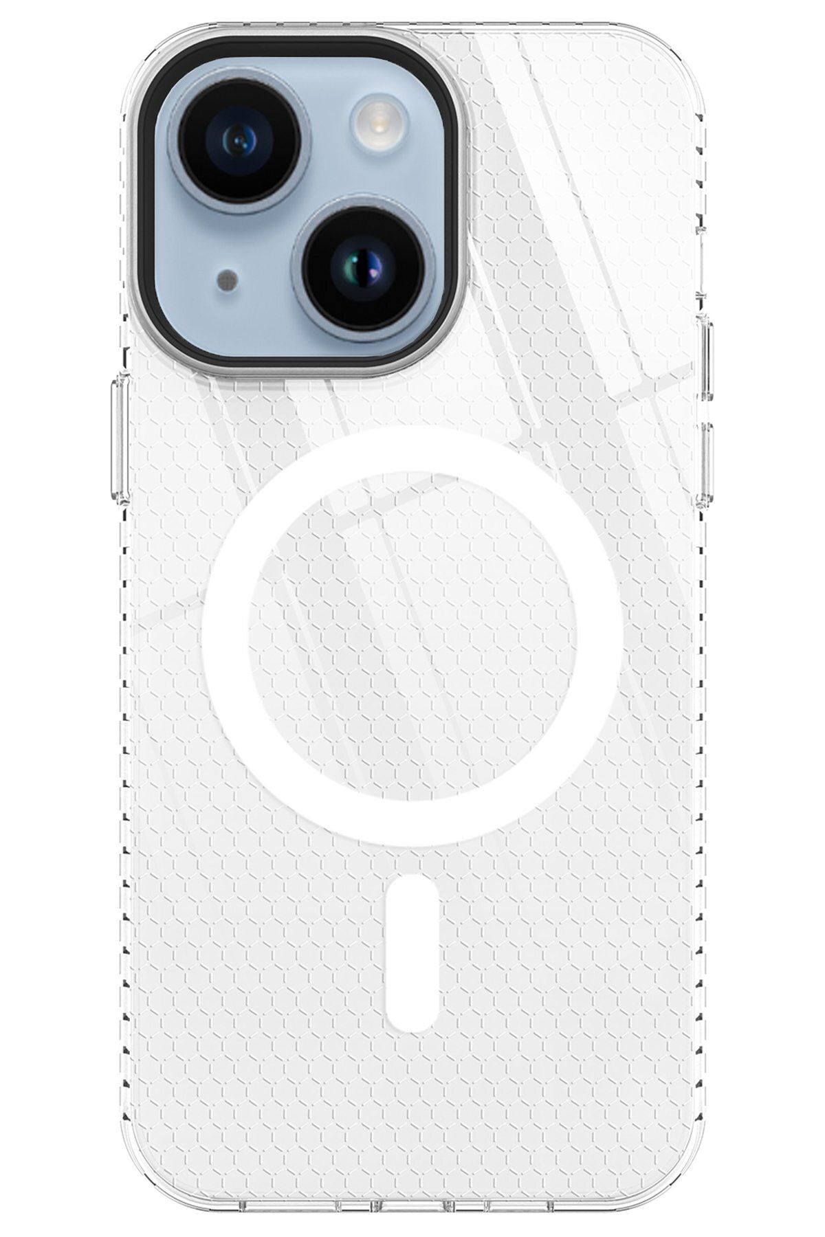 NewFace iPhone 14 Plus Kılıf Beta Magneticsafe Silikon - Şeffaf GLSTD