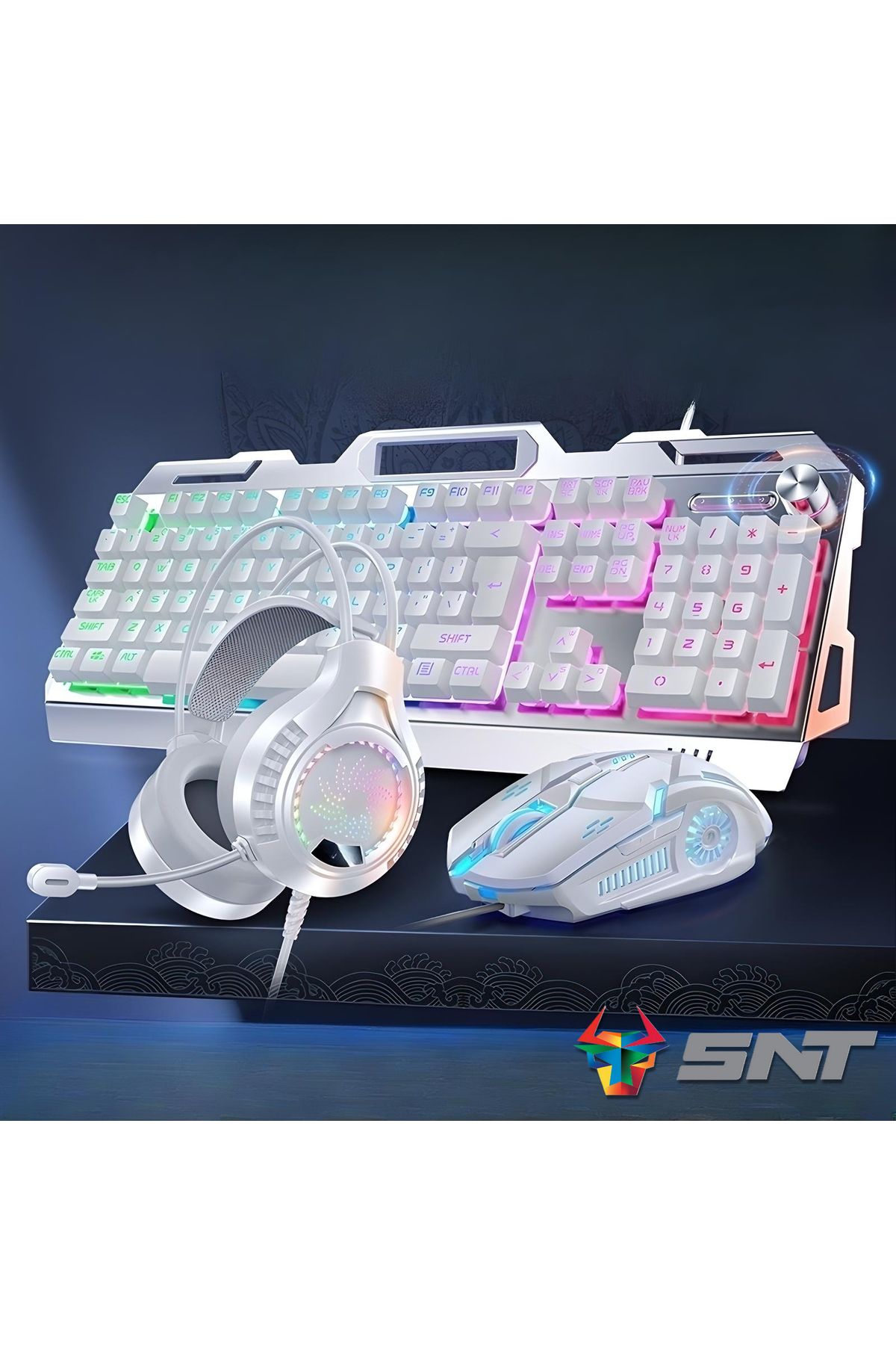 SNT Energy Snt Gm-kbh01 Beyaz Gaming Klavye Mouse Kulaklık Set