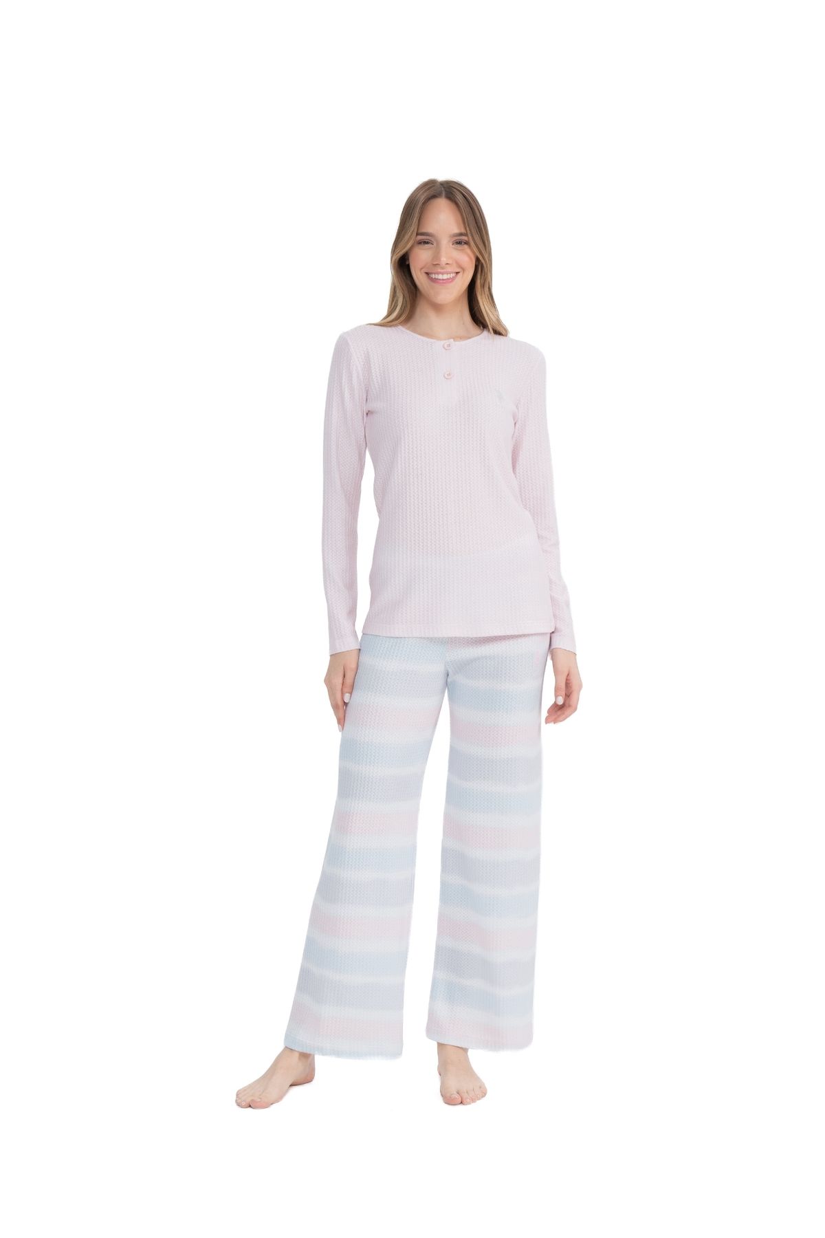 U.S. Polo Assn. U.s. Polo Assn. Set Pijamale Dama - Guler Cu Nasturi, Model 2811ic Femeie - L